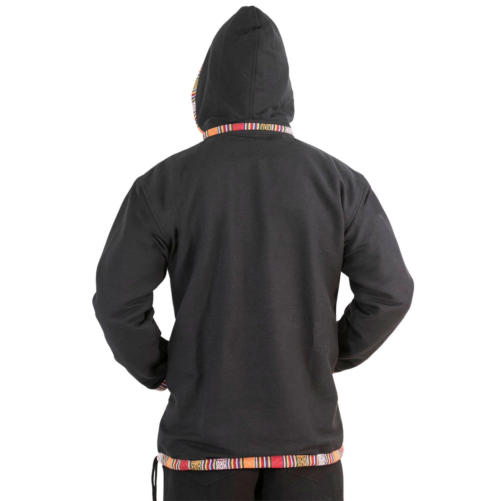 KUNST UND MAGIE Sweatponcho Baja Hoodie Kapuzenpullover mit Fleecefutter und abnehmbarer Kapuze