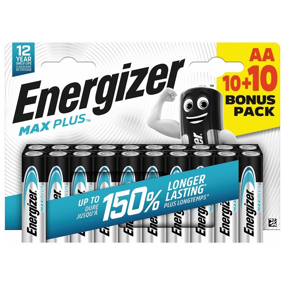Energizer Max Plus AA 10+10er Pack Mignon-Batterie Batterie