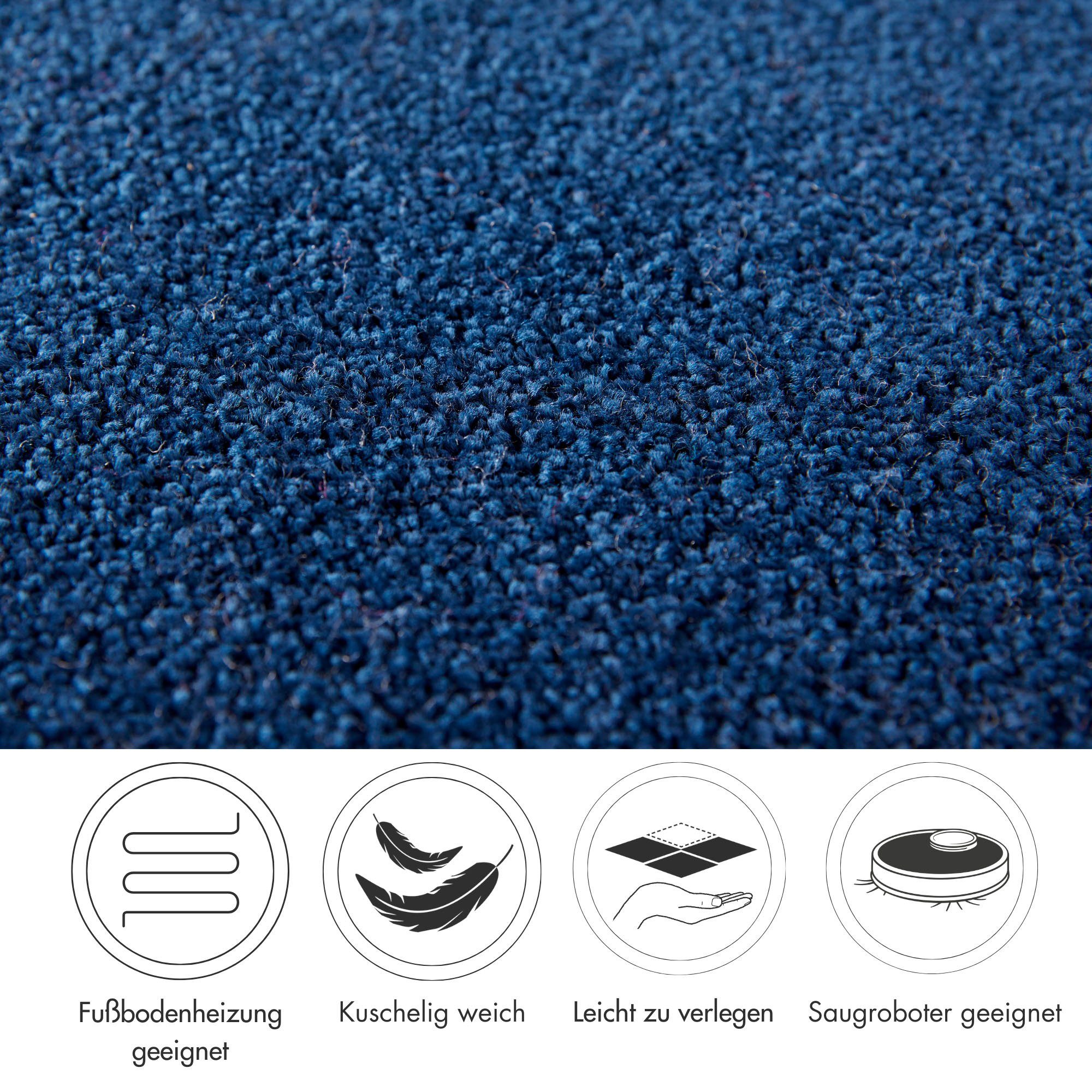 Andiamo Teppichboden Sophie, Frisee-Velours, Gesamthöhe 12 mm, Luxusklasse LC3, rechteckig, Uni Farben, Breite 400 cm oder 500 cm, strapazierfähig & pflegeleicht