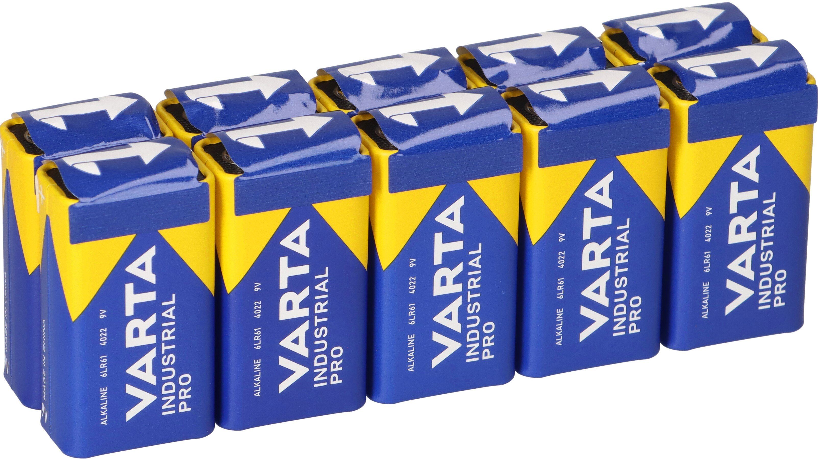 VARTA 10 Stück Varta 4022 Industrial 9V Block lose Batterie