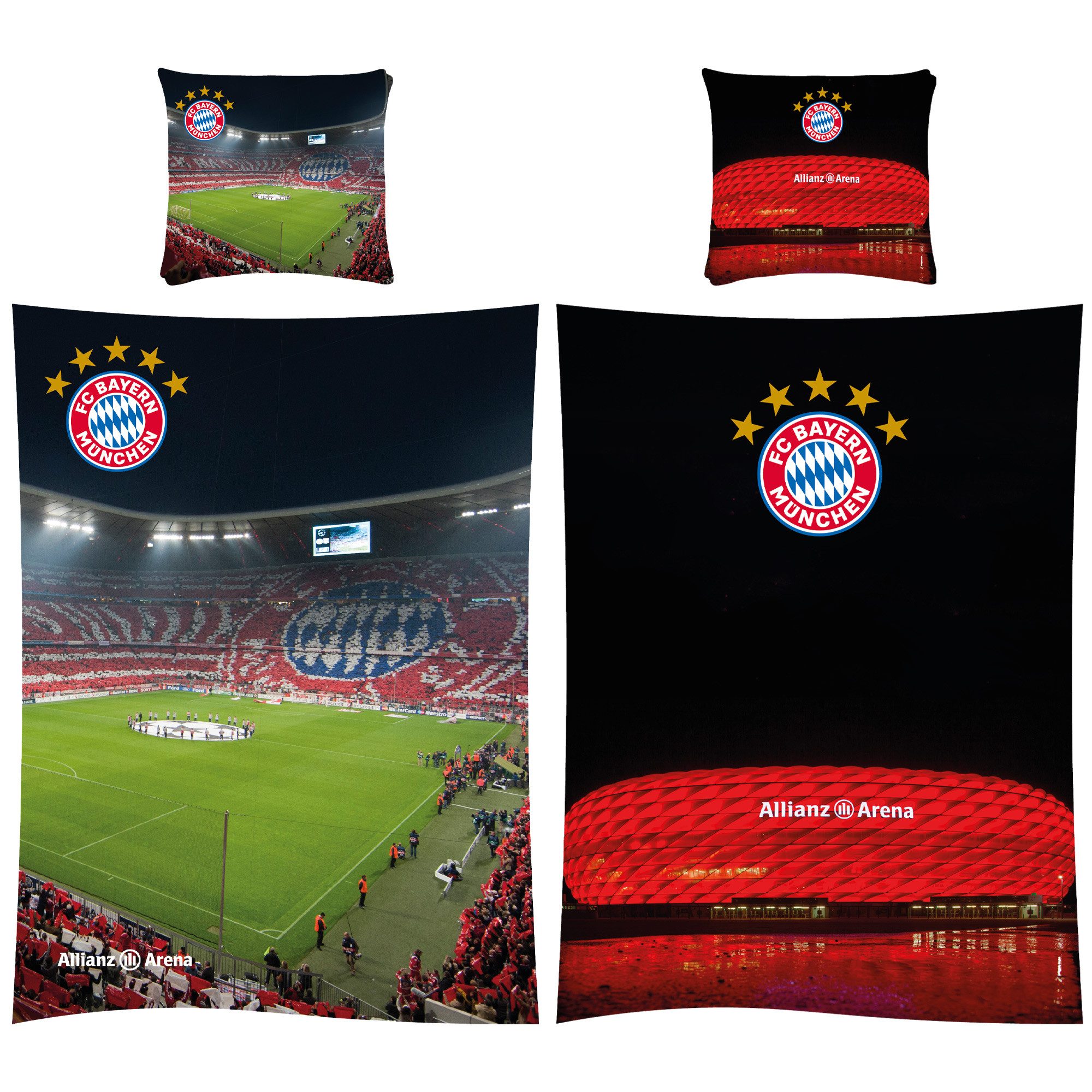 BERONAGE Kinderbettwäsche FC Bayern München Bettwäsche Allianz Arena 135x20 günstig online kaufen