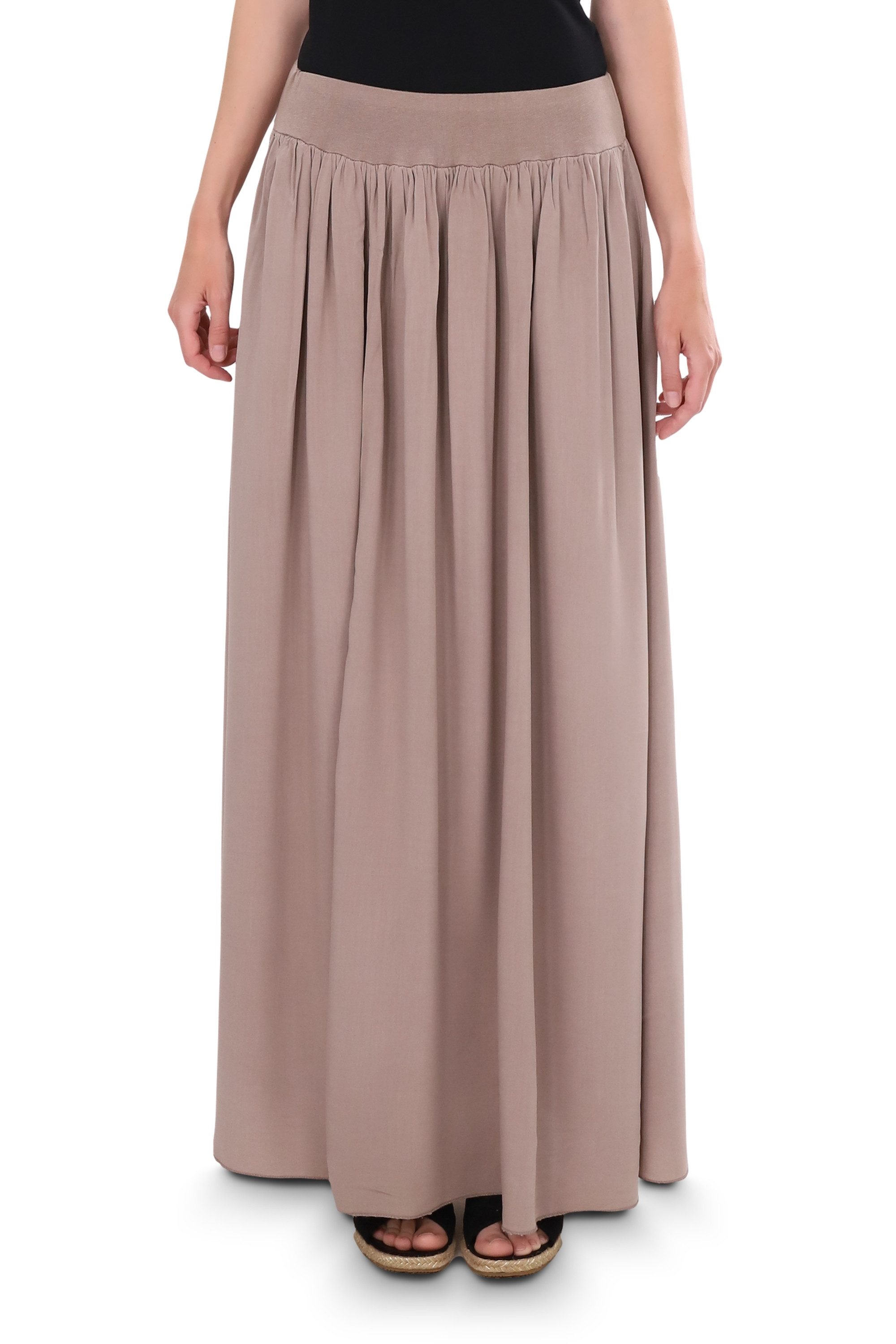 malito more than fashion Sommerrock malito Damen Maxi Rock, langer Rock blickdicht, Sommerrock mit Bund leichter eleganter Sommer Rock