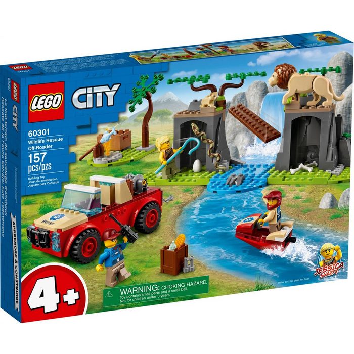 LEGO® Konstruktionsspielsteine LEGO® City - Tierrettungs-Geländewagen (Set 157 St)