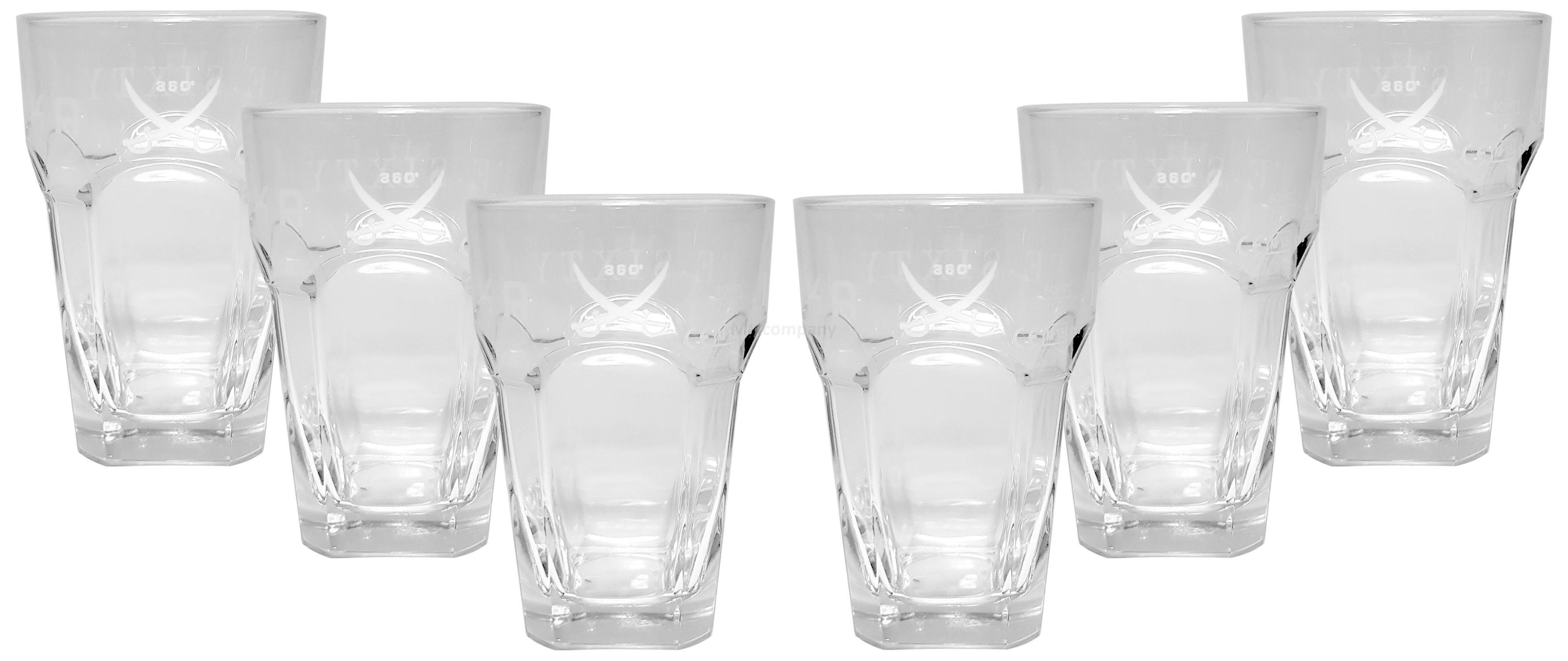 Gläser-Set Three Sixty Vodka Longdrink Glas Gläserset - 6x Gläser
