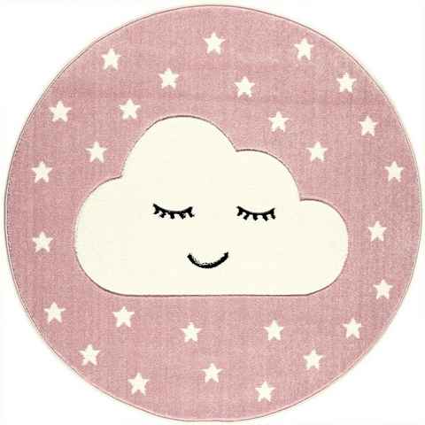 Kinderteppich Smiley Cloud, LIVONE Happy Rugs for Kids, rechteckig, Höhe: 16 mm, weicher Flor