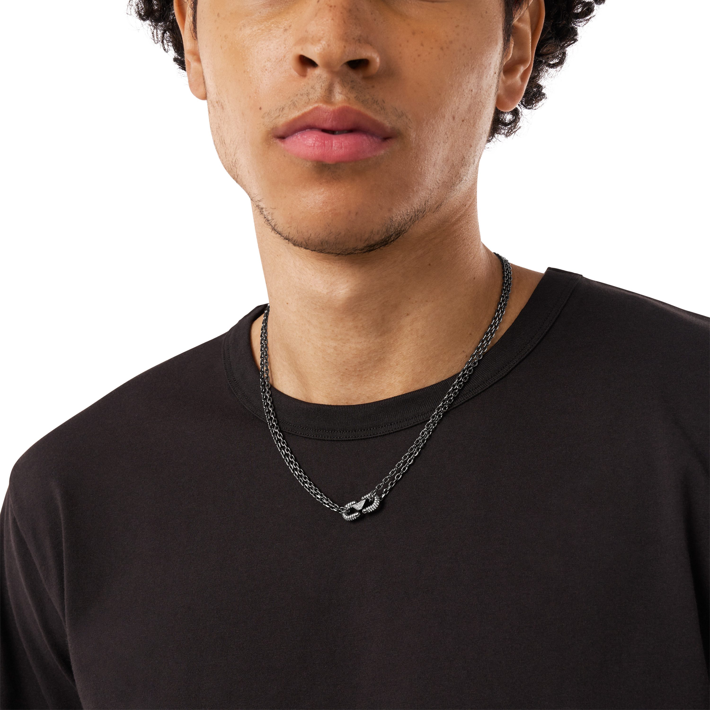 Emporio Armani Kette mit Anhänger Schmuck Geschenk Edelstahl Halsschmuck COUPLES, mit Zirkonia (synth)