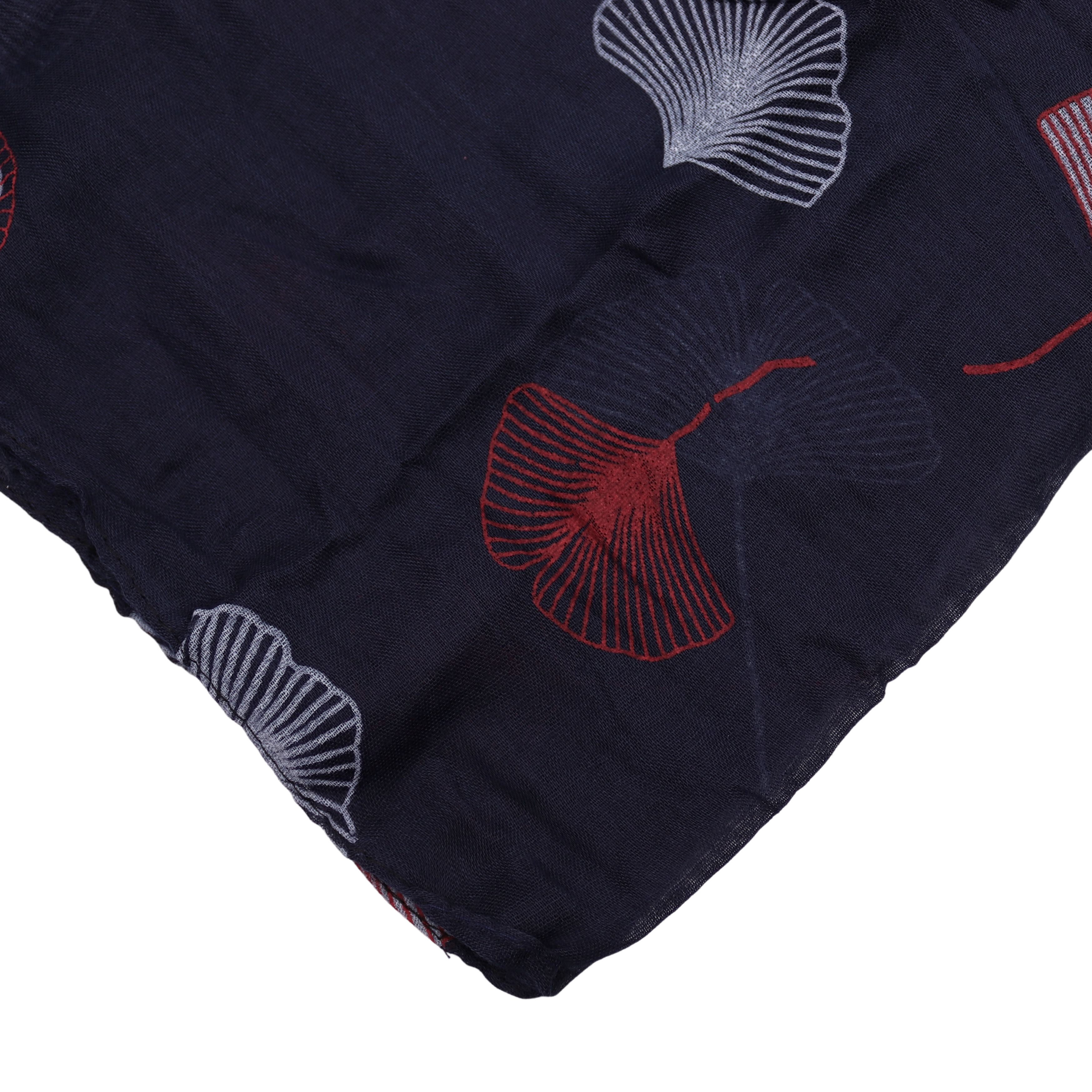 MIRROSI Loop Damen Schal mit Ginkgo-Muster Weich aus 100% Baumwolle Schlauchschal, (ca.160x45cm zweimal um den Hals wickelbar) – Bild 4 von 4