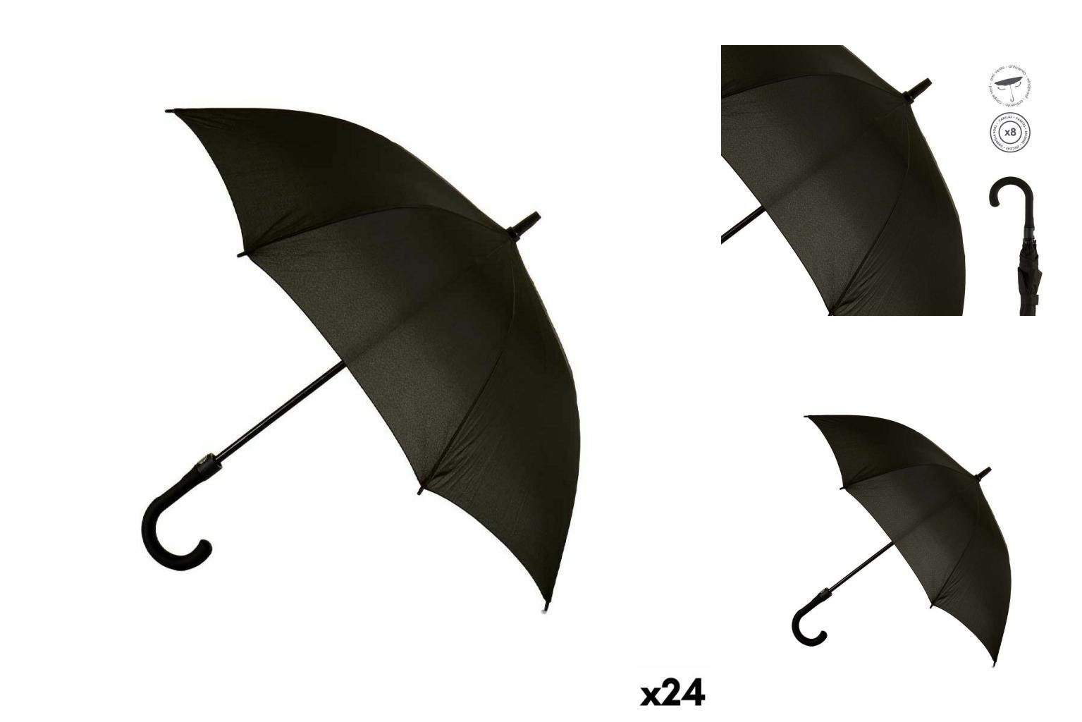Bigbuy Taschenregenschirm Regenschirm Schwarz Metall Stoff 100 x 100 x 84 cm 24 Stück