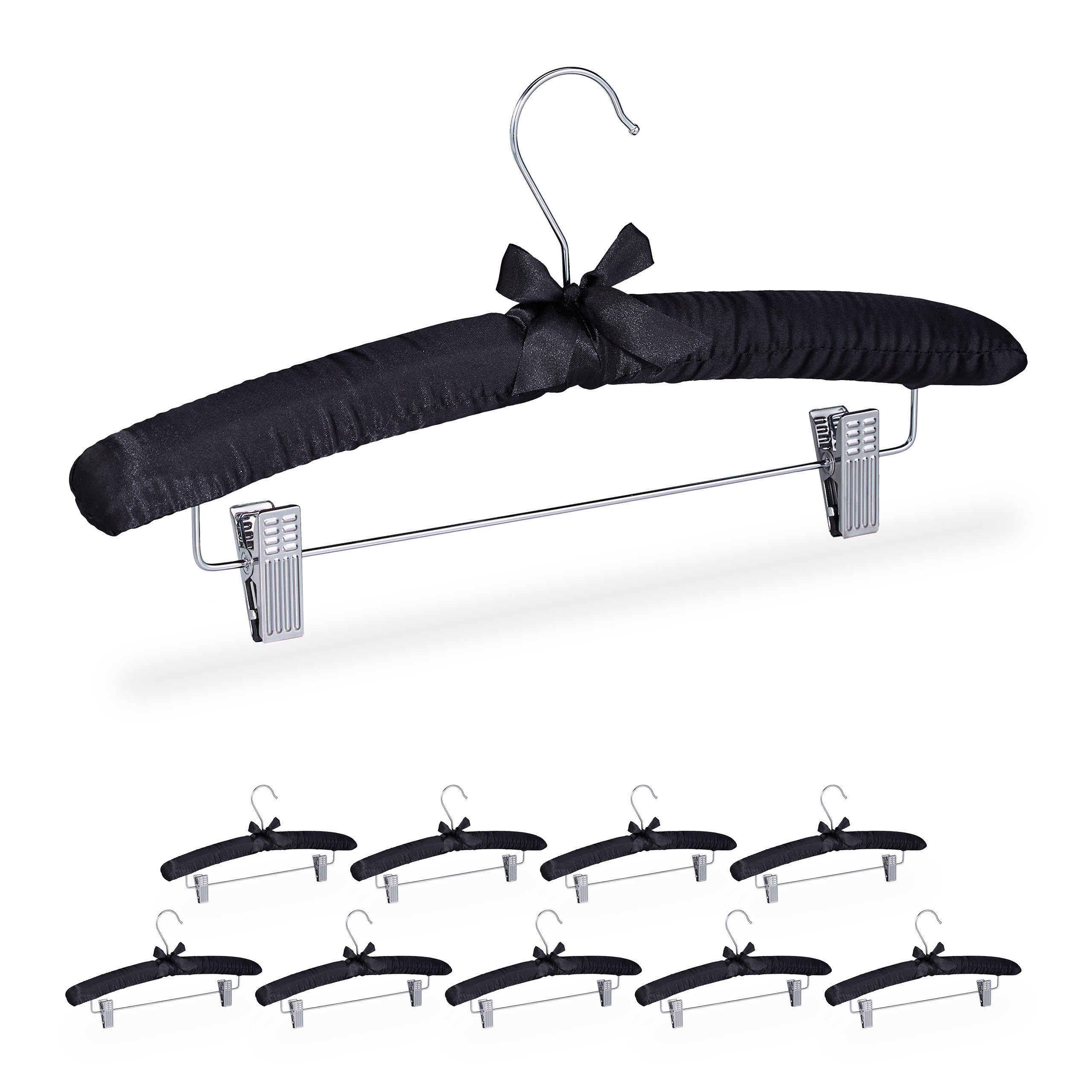relaxdays Kleiderbügel 10 x Satin Kleiderbügel günstig online kaufen