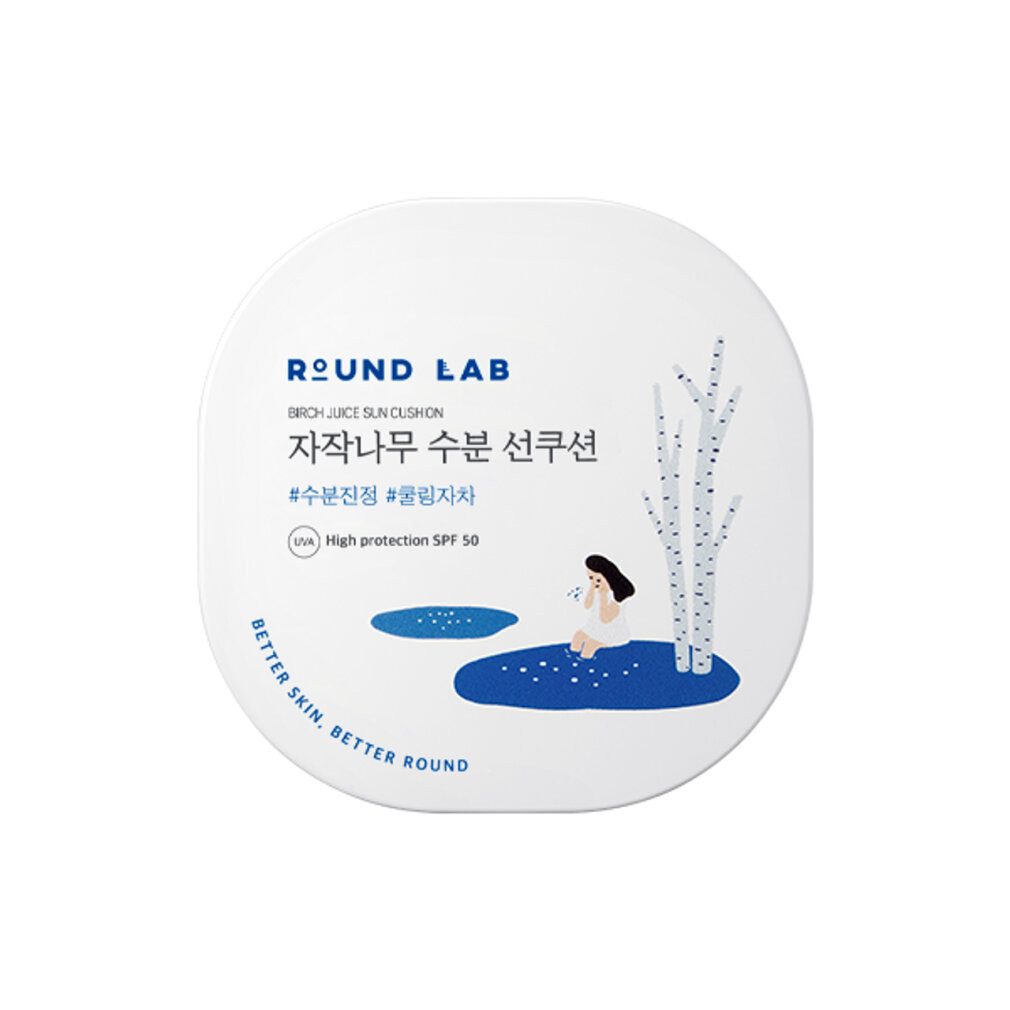 Round LAB Selbstbräunungscreme Sonnenschutz in einem Birkensaftschwamm (Moisturizing Sun Cushion)