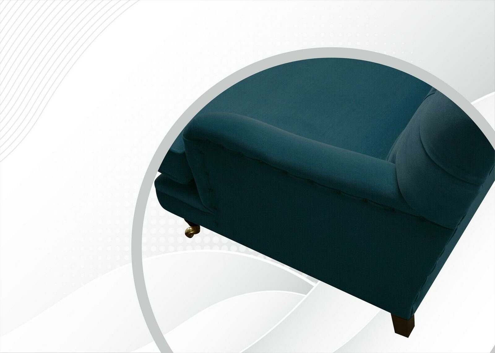 Stoff JVmoebel Chesterfield Design Couchen Sofa Polster Neu Chesterfield-Sofa, Wohnzimmer Textil Sofas Blau
