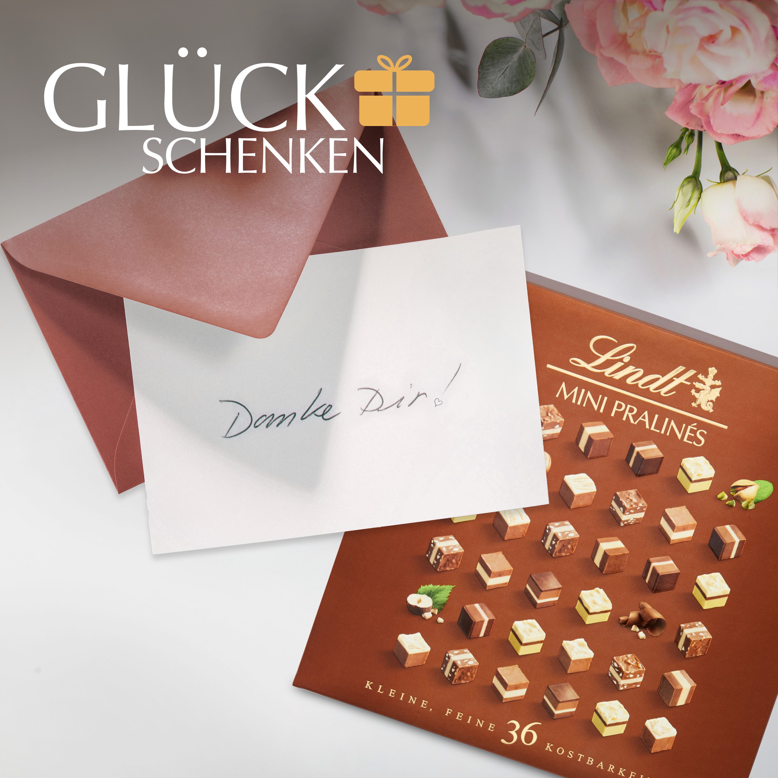 LINDT Schokolade 165g Mini Pralinés Nougat Schachtel Pralinen Geschenkbox Mix