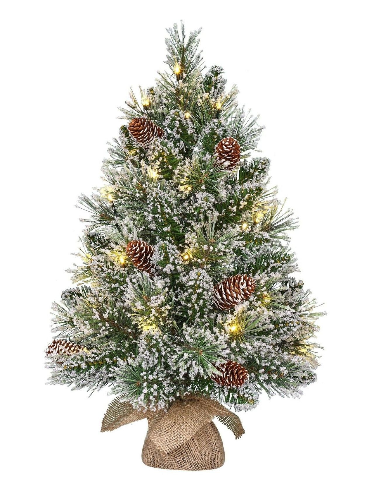 edelman Künstlicher Weihnachtsbaum Weihnachtsbaum im Jute Sack oder Baumstamm teilweise beschneit, Fichte, Beschneite Optik