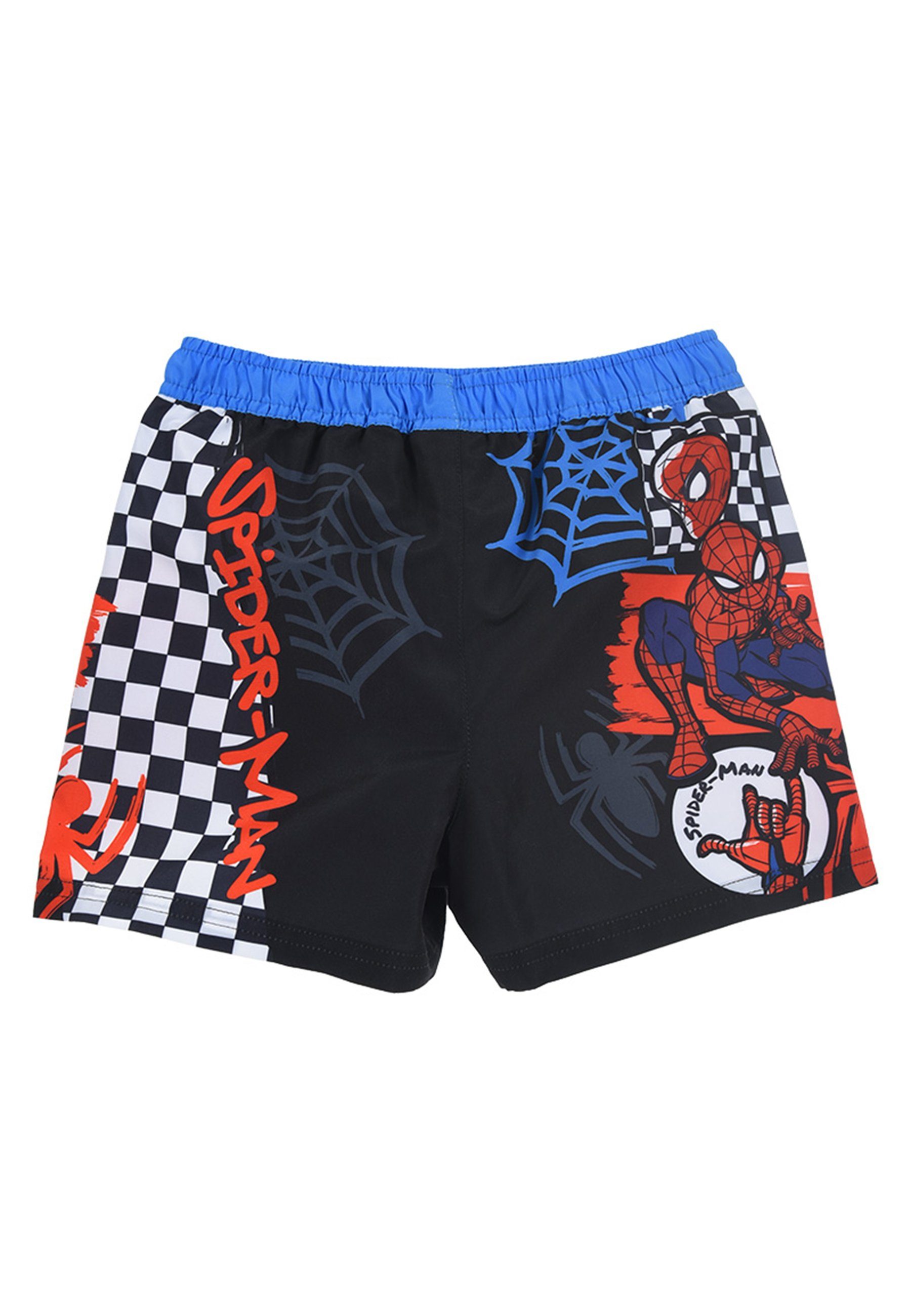 Spiderman Badeshorts Kinder Badehose Marvel Bermuda-Shorts Schwarz Jungen Badepants