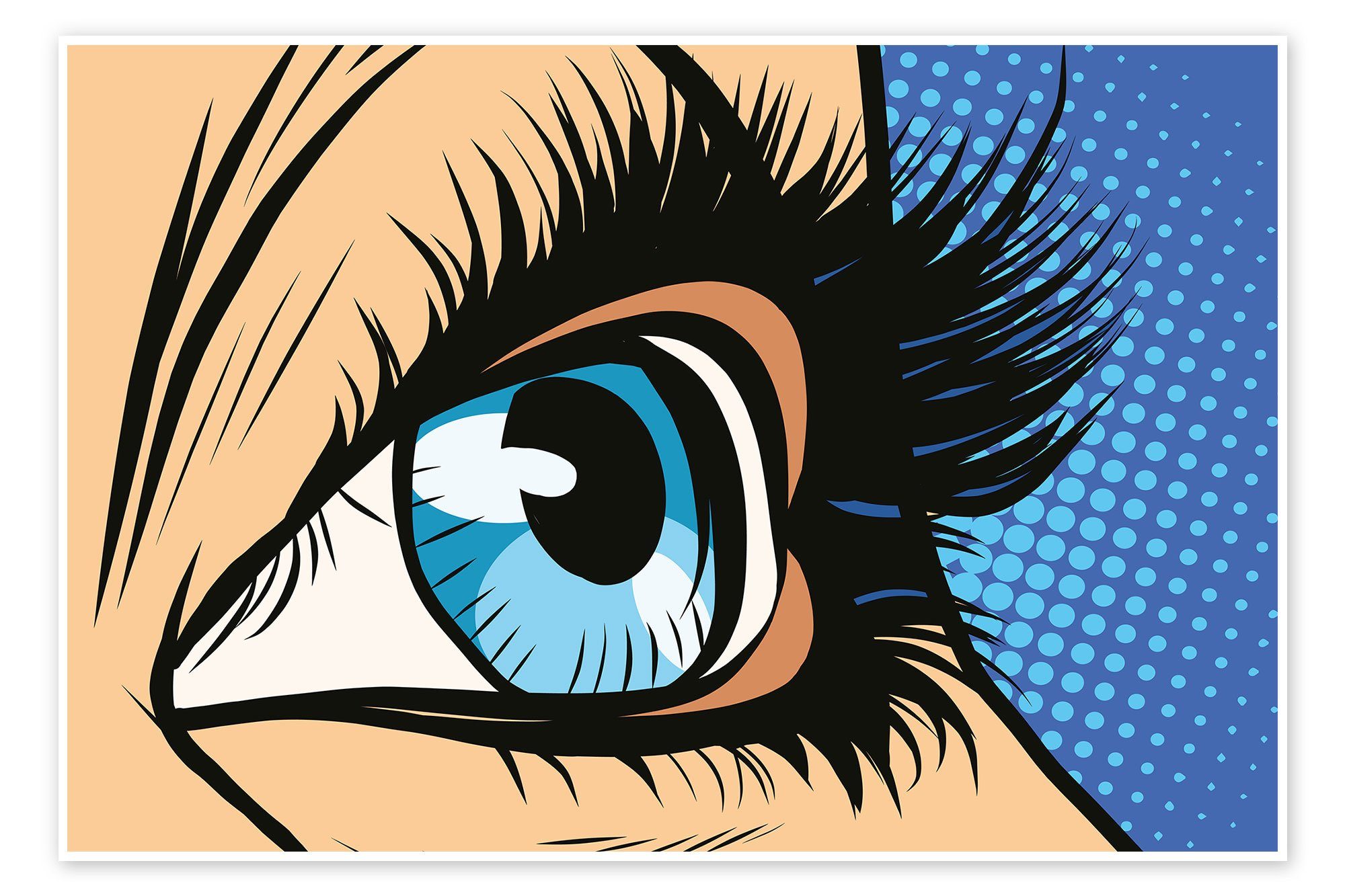 Posterlounge Poster Editors Choice, blaues Auge, Illustration