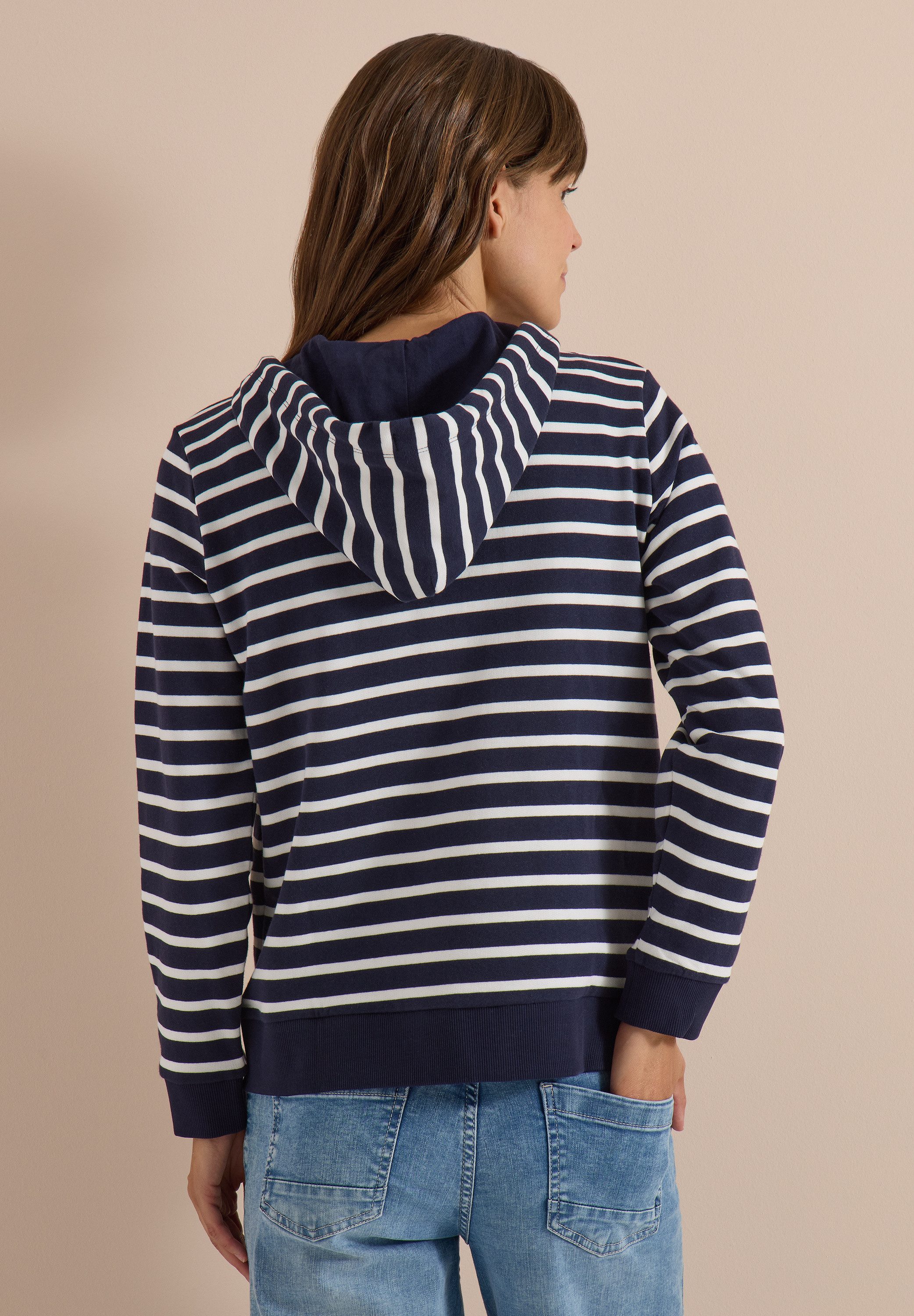 CECIL Langarmshirt mit Kapuze mit Tunnelzugband