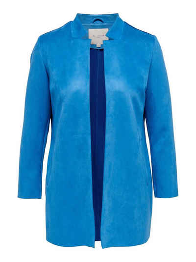 ONLY CARMAKOMA Kurzmantel Kunst Wildleder Mantel Übergrößen Cardigan Plus Size Coat CARSOHO 4537 in Blau