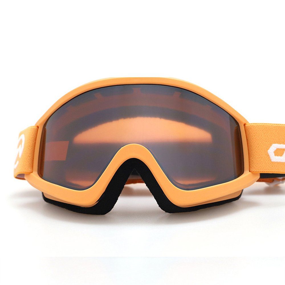 Schutz, Snowboardbrille, UV UV-Schutz, Skibrille Anti-Beschlag-Beschichtung Skibrille Erwachsene, Dekorative mit orange praktischer Schutzbrille Winter (1-St),