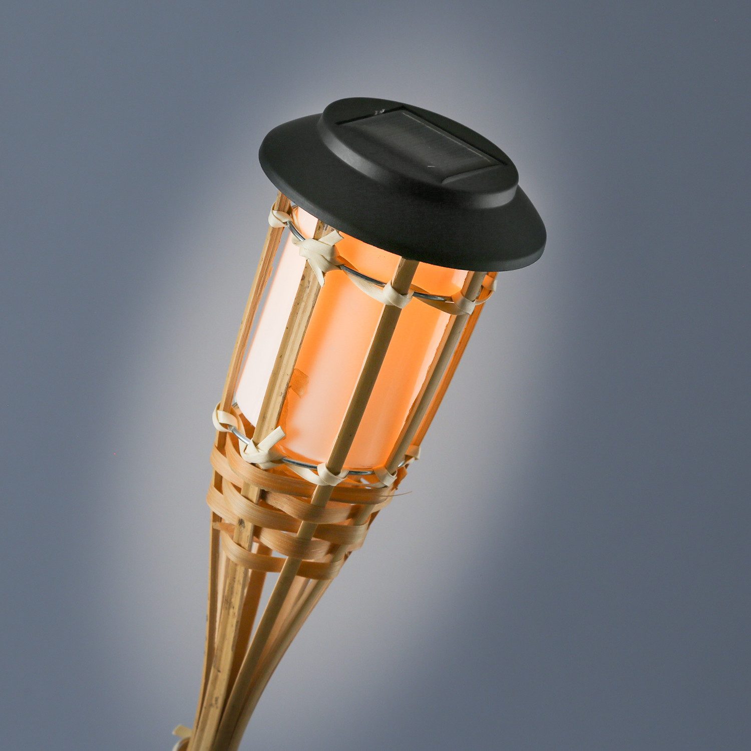 MARELIDA LED Gartenfackel Solarfackel Bambus Fackel Gartenleuchte simulierter Flammeneffekt 60cm, LED Classic, gelb