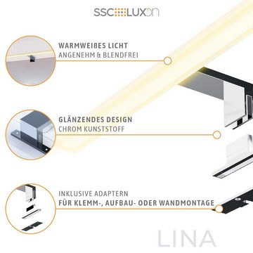 SSC-LUXon LED Bilderleuchte LINA 3-in-1 Bad Spiegelleuchte 50cm warmweiss LED 11W IP44 chrom, Warmweiß