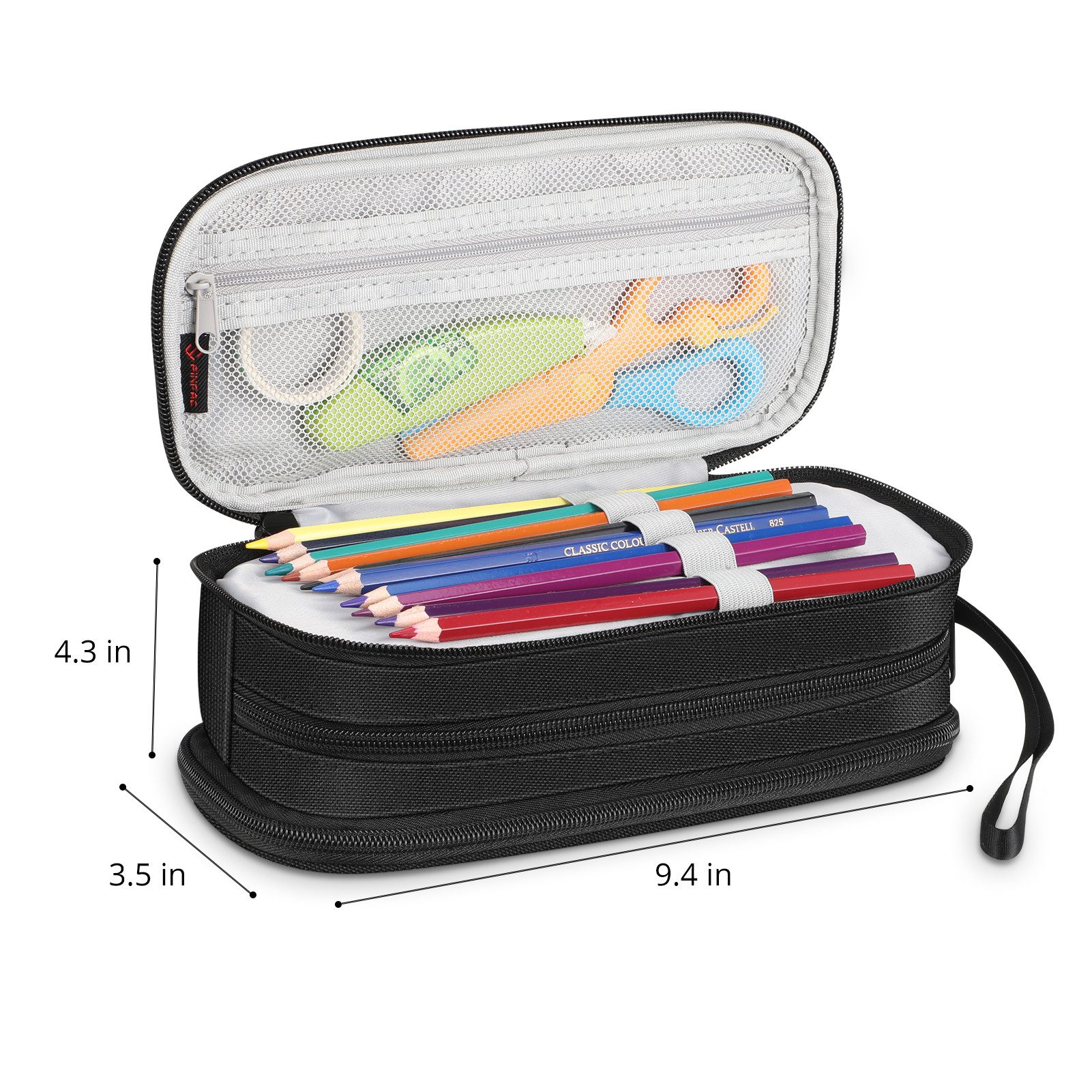 Fintie Federmäppchen Federtasche - Große Kapazität Mäppchen mit 3 Fächern Stiftetasche, Schlamperbox Bleistifttasche Schulmäppchen für Schule & Büro – Bild 5 von 5