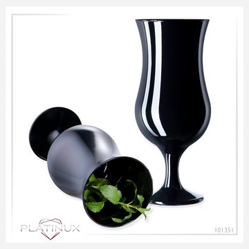 PLATINUX Cocktailglas Schwarze Cocktailgläser, Glas, 400ml (max. 470ml) Longdrinkgläser Partygläser Milkshakeglas