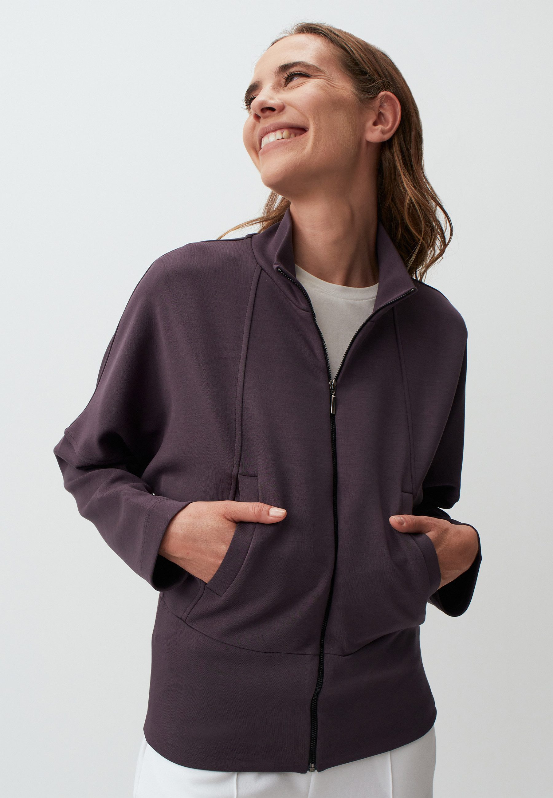 Jackett Stehkragen Langärmlig Jacke