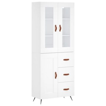 vidaXL Anrichte Highboard Weiß 69,5x34x180 cm Holzwerkstoff Glas Vitrine