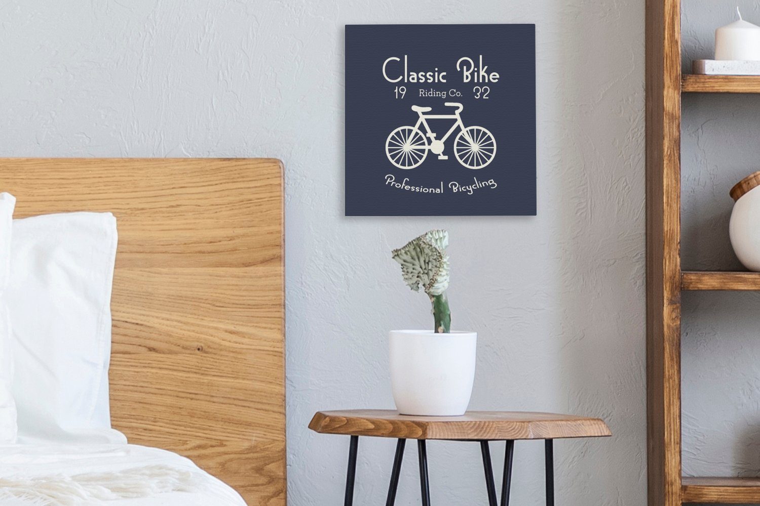 OneMillionCanvasses® Leinwandbild Jahrgang - Fahrrad für - Text, Wohnzimmer Schlafzimmer (1 Leinwand St), Bilder