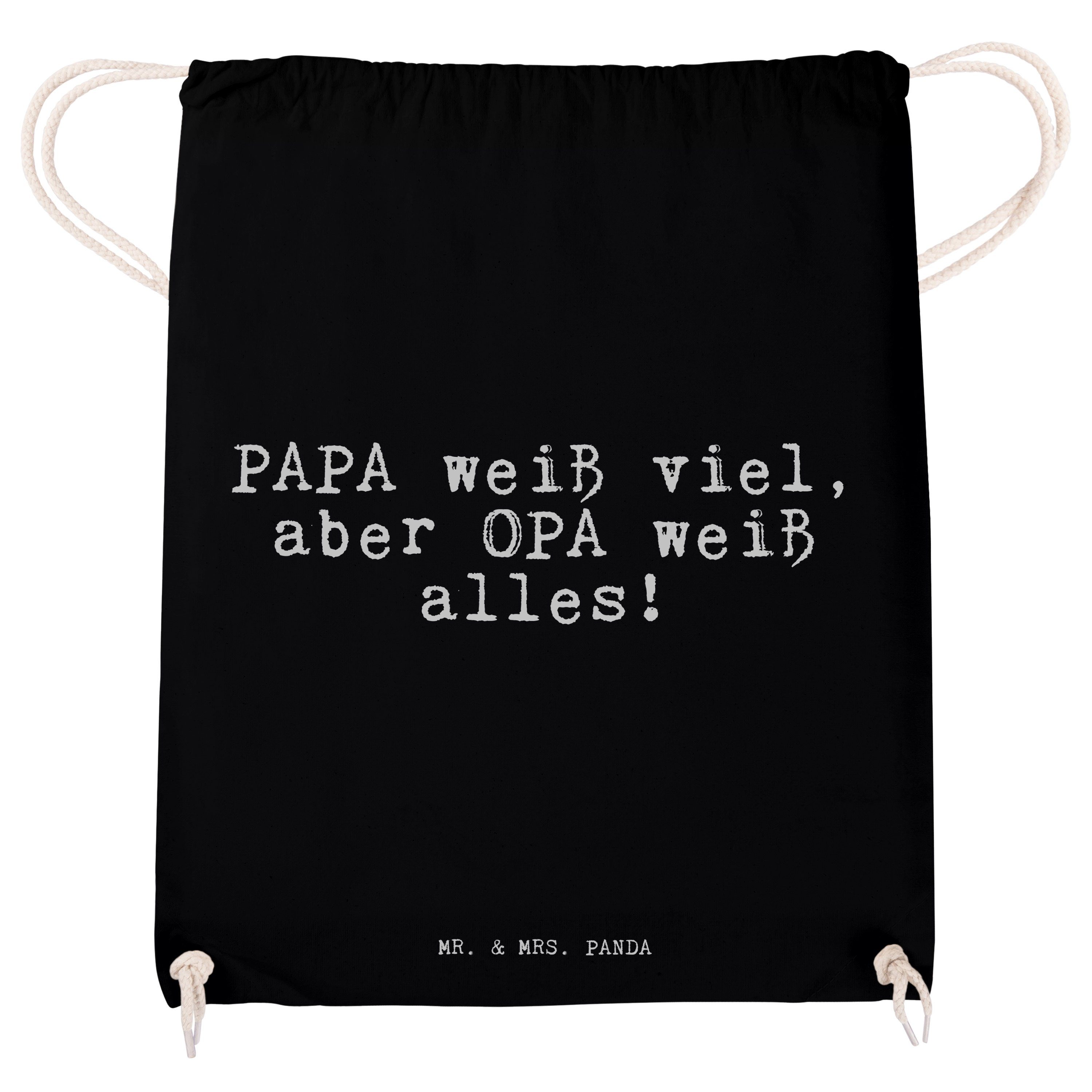 Mr. & Mrs. aber... Sporttasche - (1-tlg) Panda Schwarz PAPA Großeltern, Geschenk, - weiß Opa, Famili viel