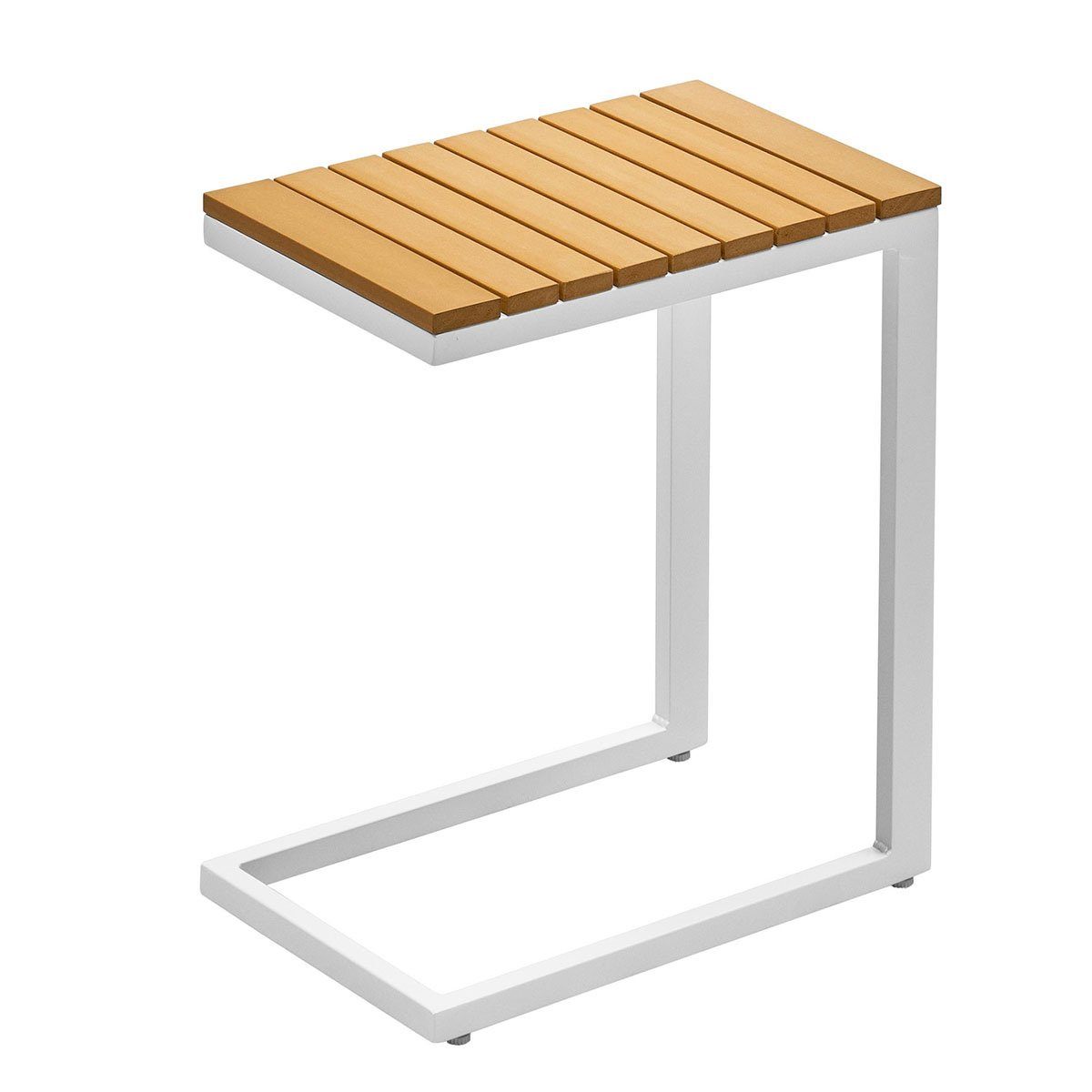 Tisch Gartentisch (1-St) teak/weiß Gartenfreude