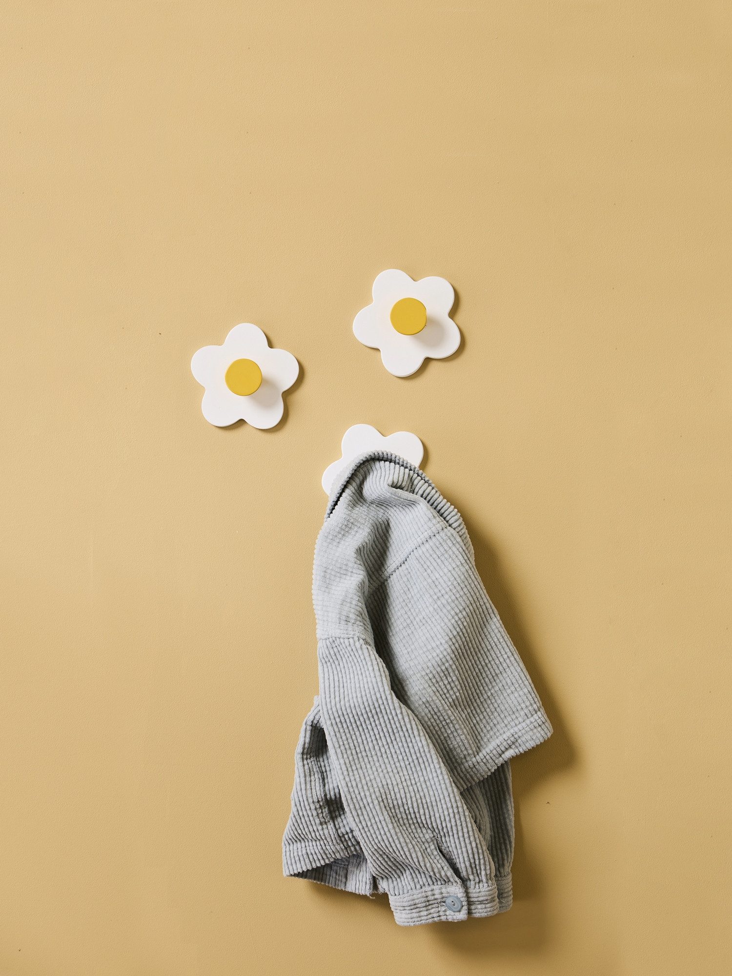 Kids Concept Kleiderhaken Hakenset 3er-Pack Blume weiss 9,5 x 9,5 x 3cm, Kinderzimmer, (2-St)