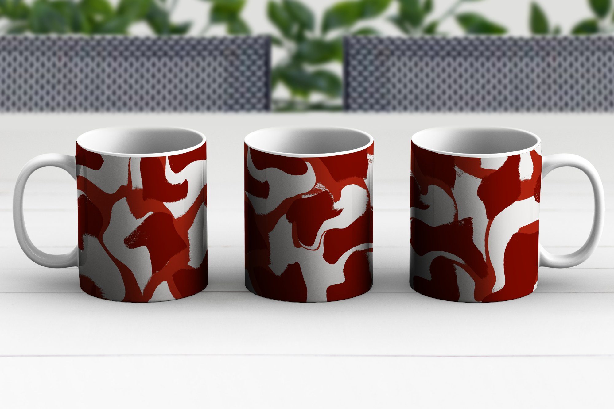 MuchoWow Tasse Abstrakt - Geschenk Braun Keramik, Teetasse, Farben - - Kaffeetassen, Becher, Teetasse, Pastell
