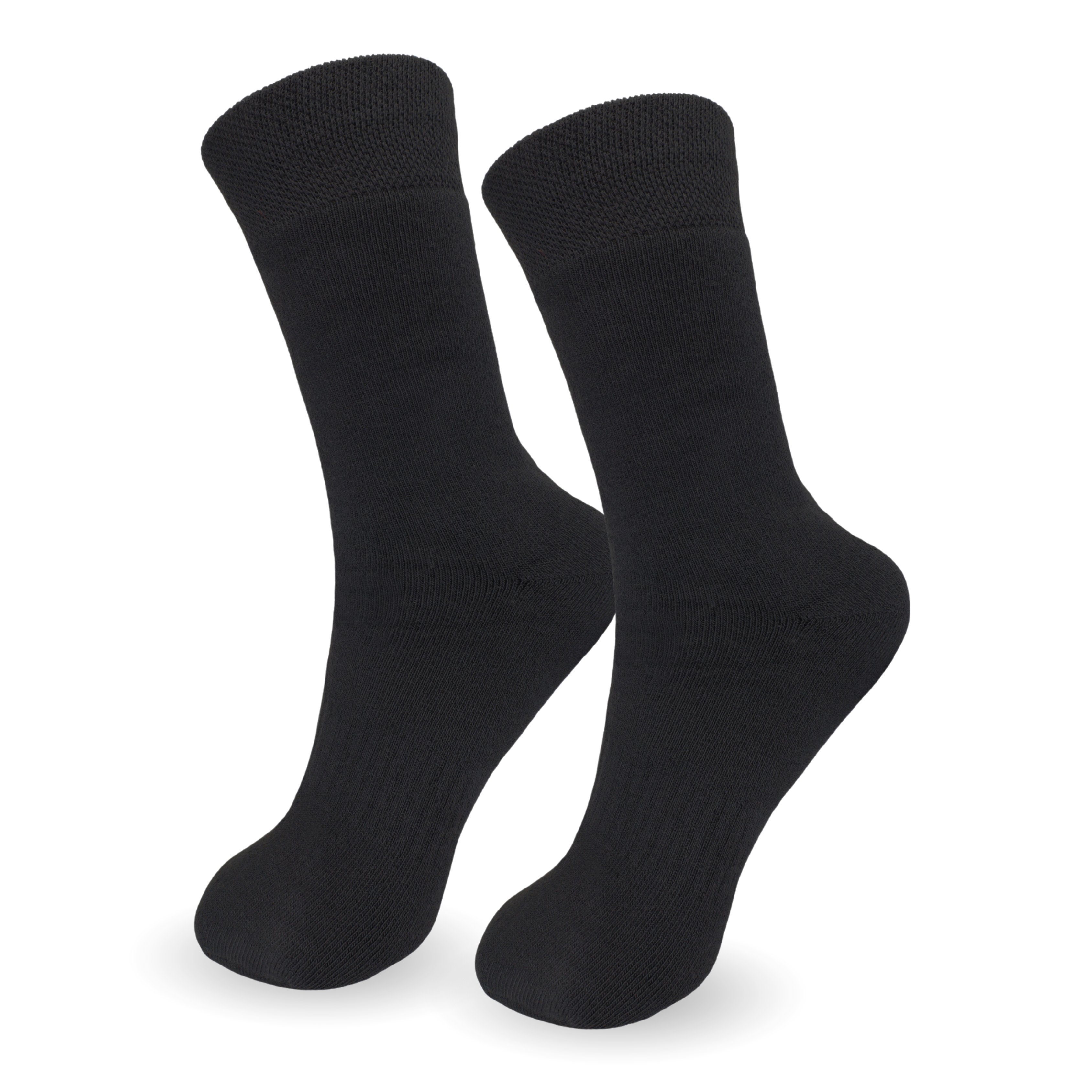 Wintersocken 6xSchwarz Damen Thermo-Socken (Größen Herren Innenfutter mit Innenfutter 4-10 zusätzlichem mit Vollfrottee Thermosocken Paar) SO.I 35-46, &