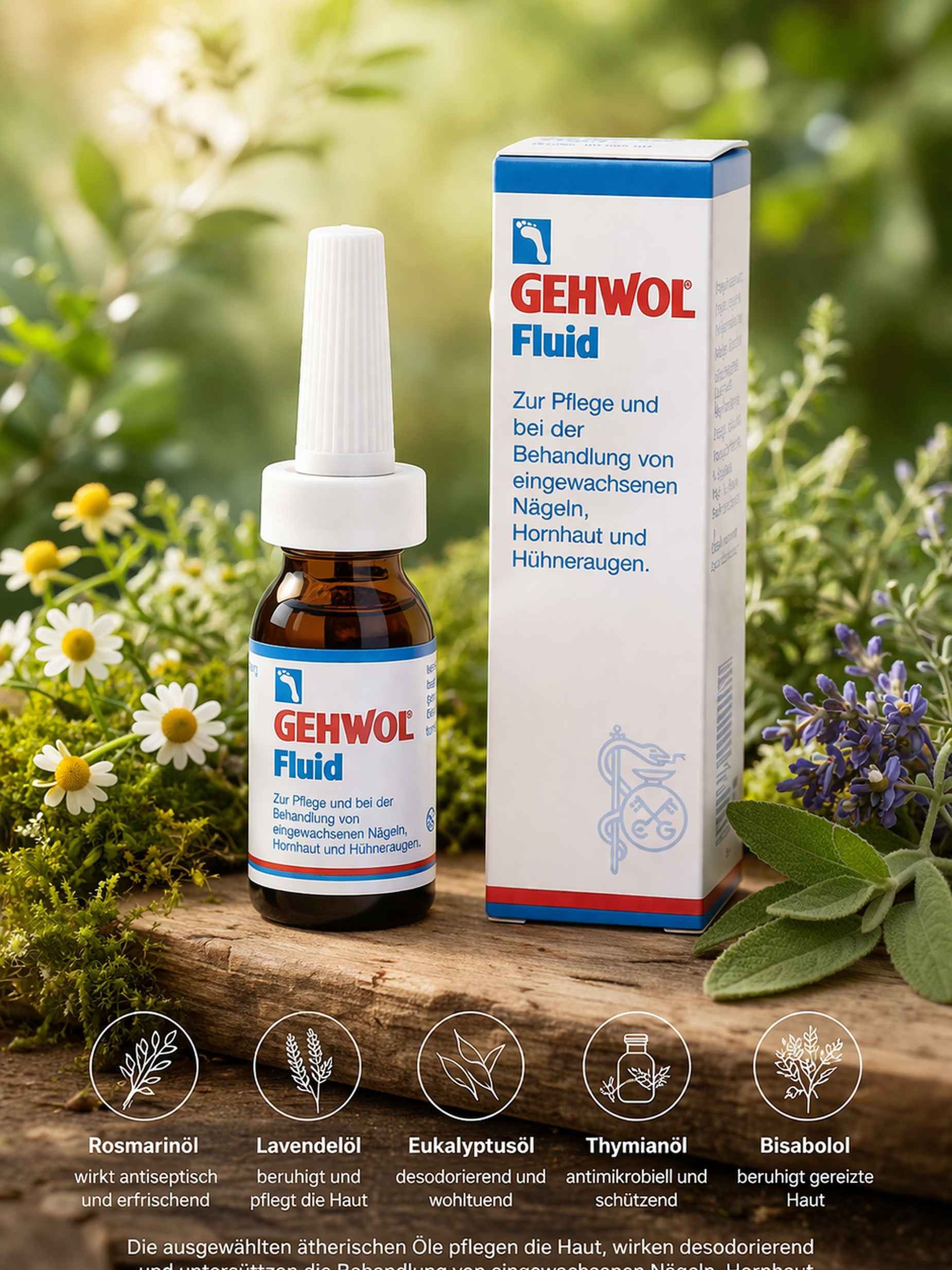 Eduard Gerlach GmbH Pflege-Geschenkset Gehwol Fluid Nagelpflege Hautpflege gegen Hornhaut 15 ml Packung