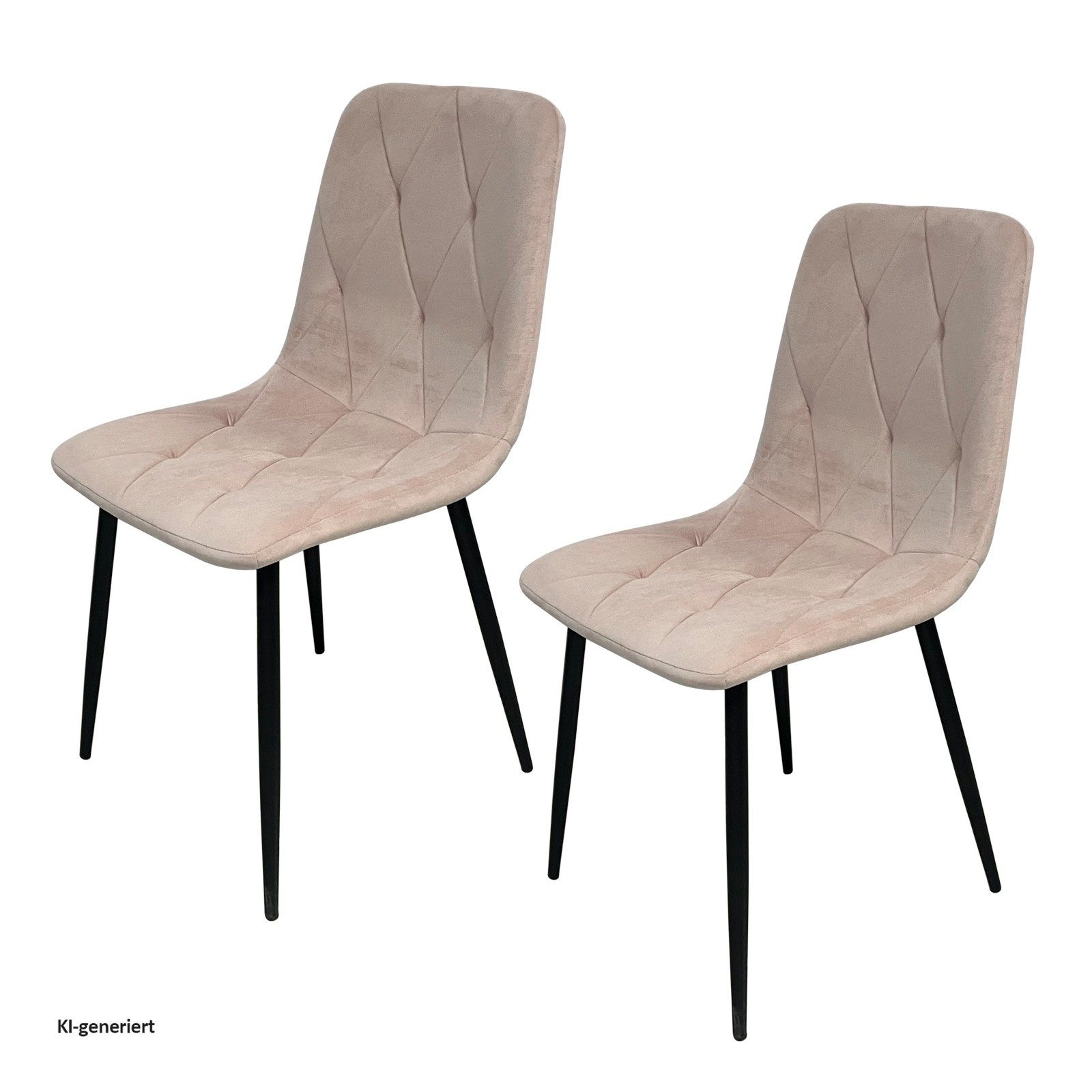 HTI-Living Polsterstuhl Esszimmerstuhl Mesa Eco Samt Rosa (Set), 4-Fußstuhl Velvet
