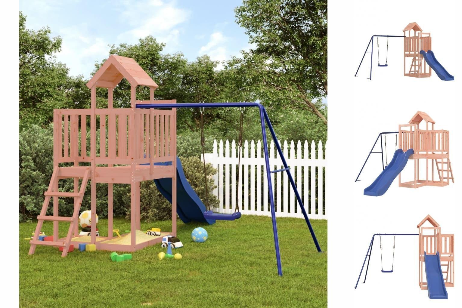 Spielturm Mit Rutsche Und Schaukel Selber Bauen vidaXL Spielhaus Spielturm mit Rutsche und Schaukel Massivholz
