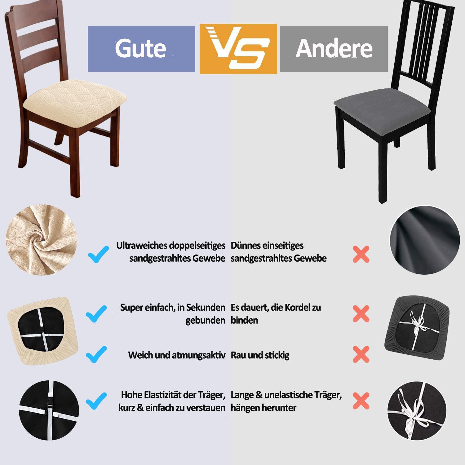 Coonoor Stuhlhusse Wasserdichte Jacquard-Stuhlhussen, dehnbare Stuhlhussen, günstig online kaufen