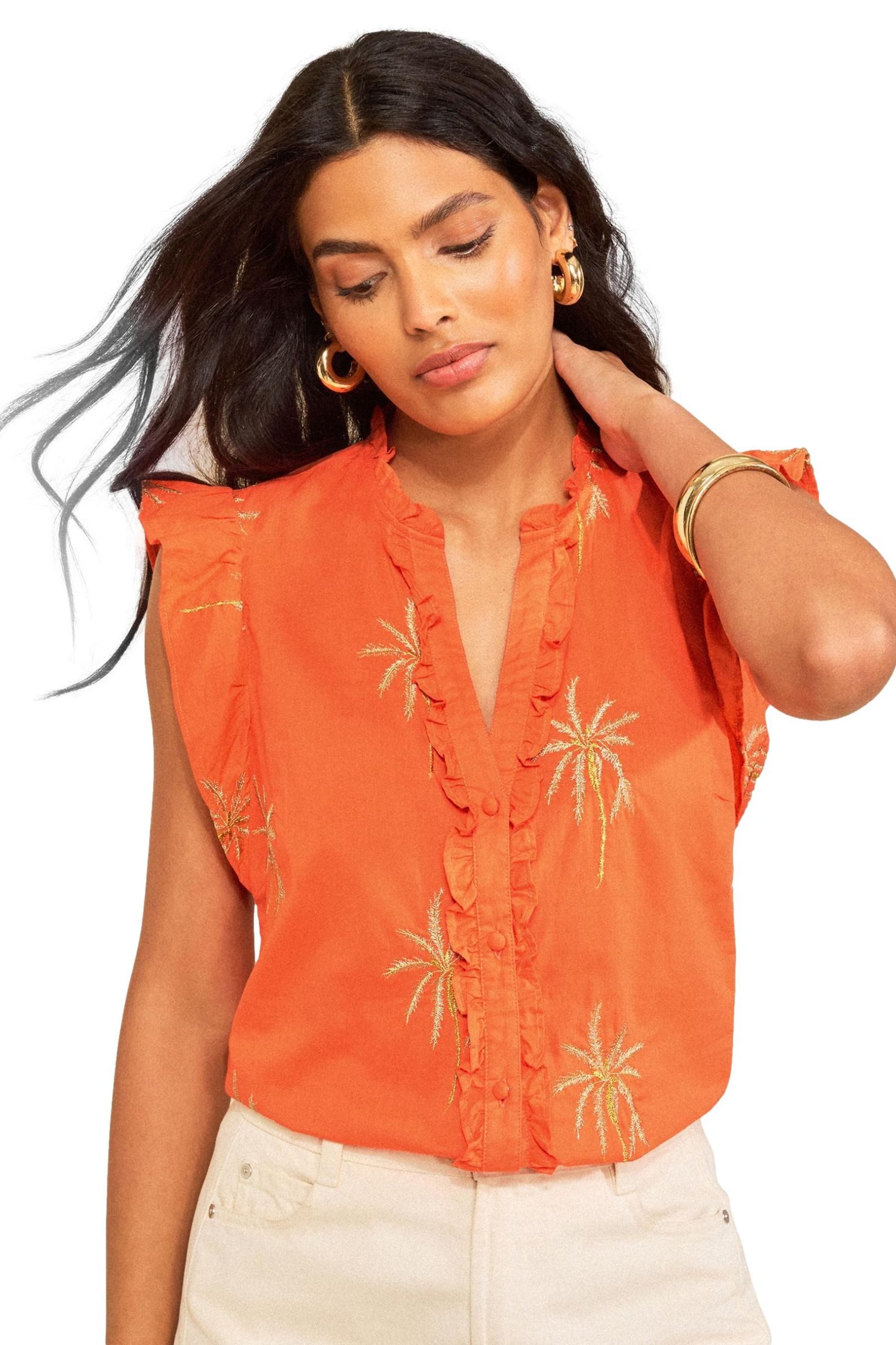 Love & Roses Kurzarmbluse Love & Roses Bluse mit Stickerei, Regular (1-tlg)