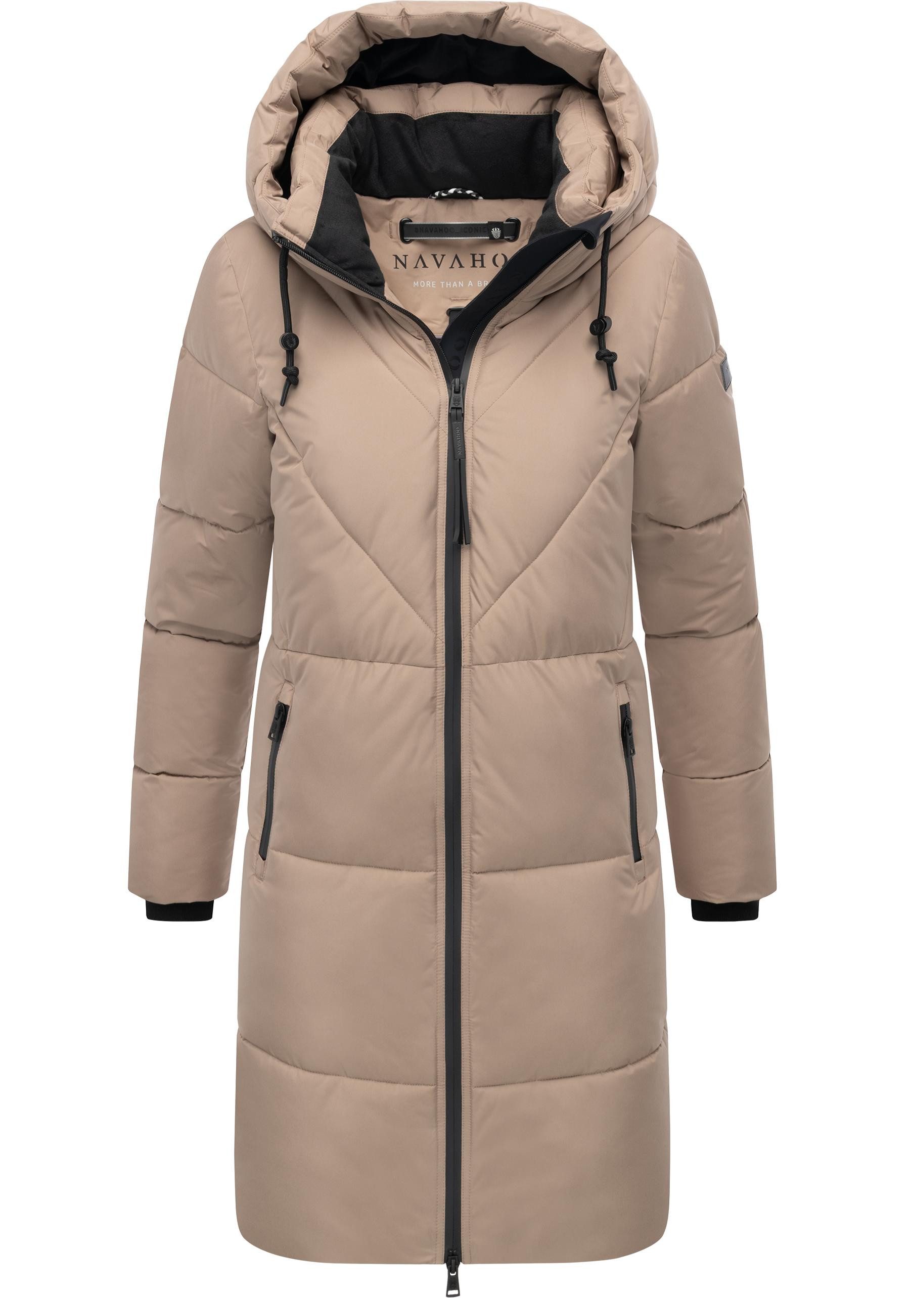 Navahoo Steppmantel Kältekuschel XIV Warmer Damen Wintermantel mit Fleece-gefüttertem Kragen – Bild 4 von 5