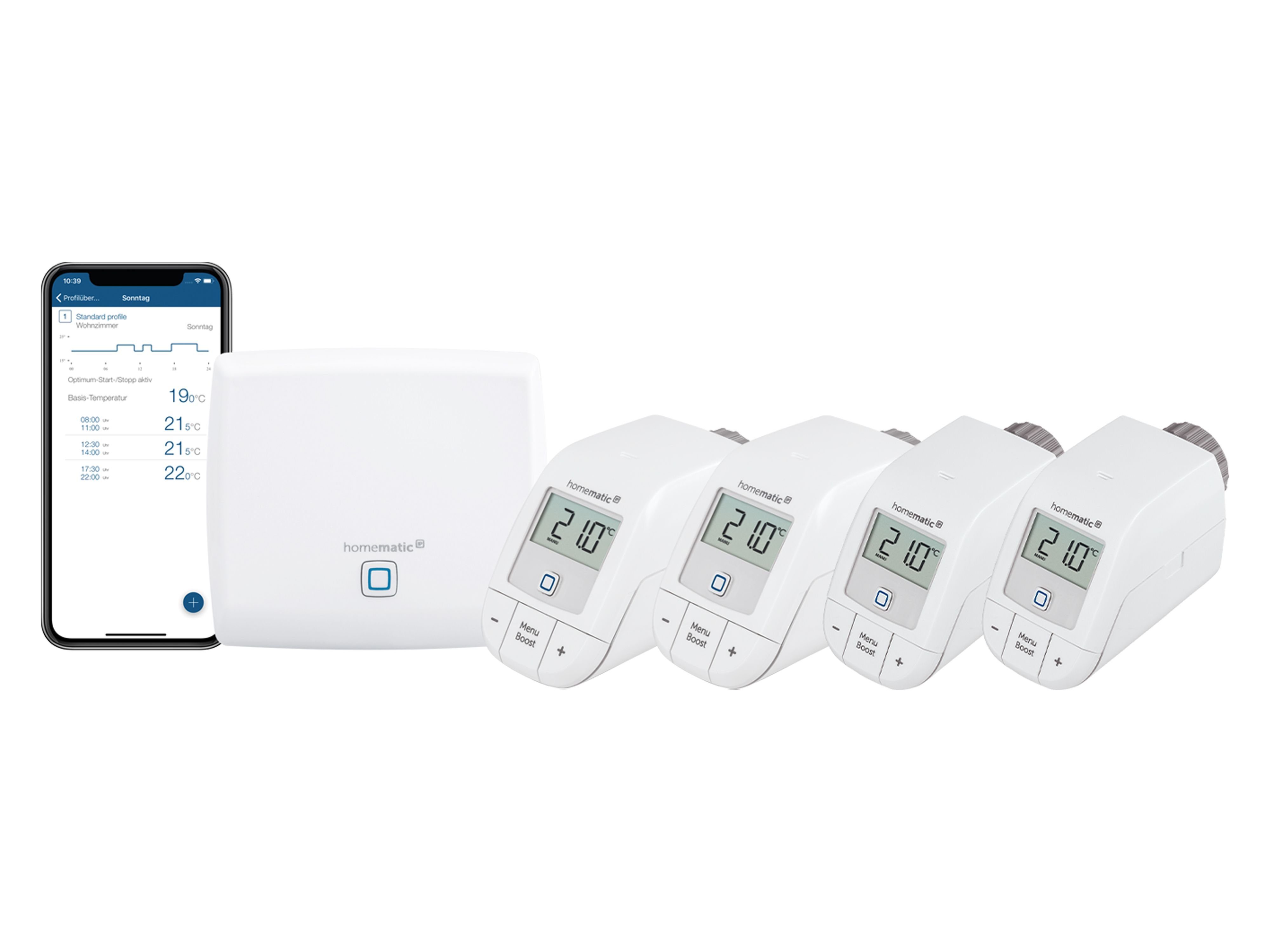 Homematic IP HOMEMATIC IP Starterset Heizen +2x Thermostat Smart-Home Starter-Set