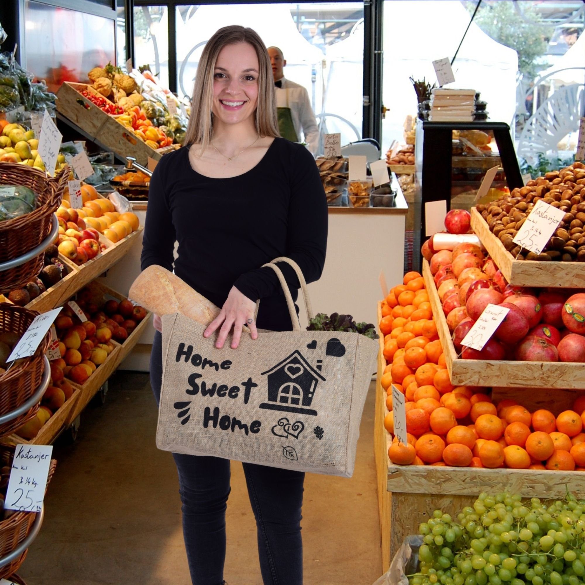 Domelo Einkaufskorb Jute Einkaufskorb, Vegan Einkaufstasche, günstig online kaufen