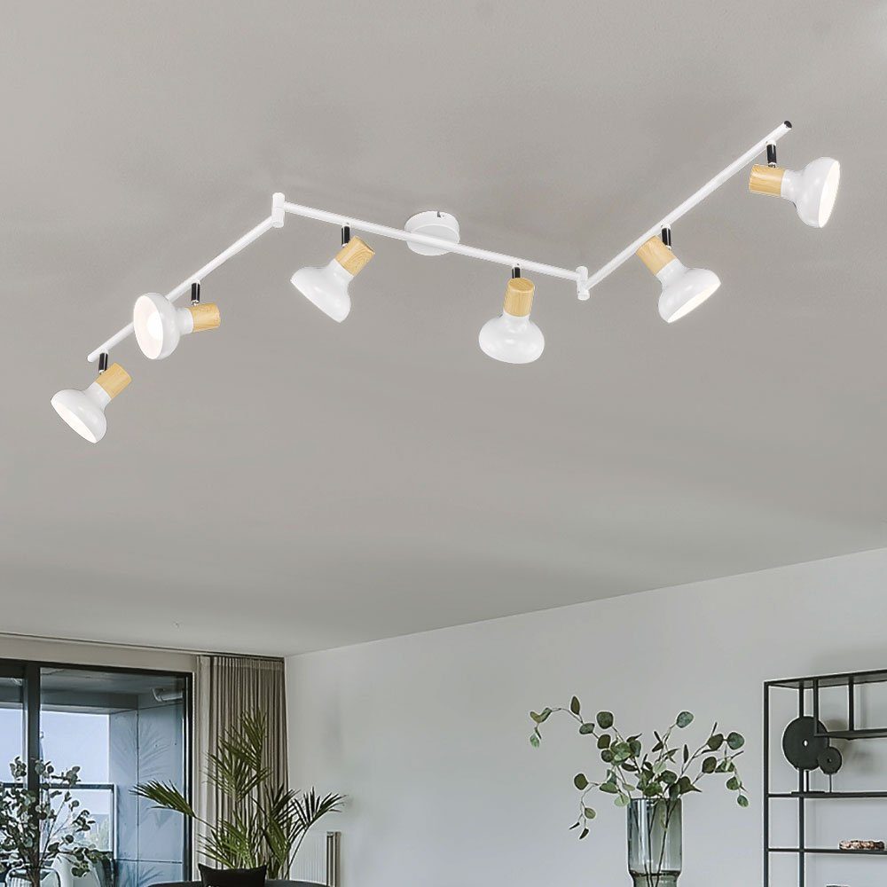 etc-shop LED Deckenspot, Leuchtmittel nicht inklusive, Deckenlampe  Spotleiste Wohnzimmerleuchte Strahler, 6-flammig