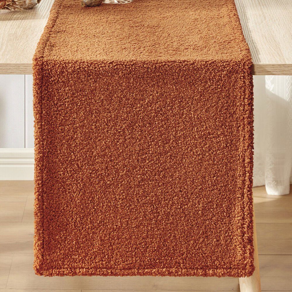 Home-trends24.de Tischläufer Tischläufer Tischband Tischdecke Herbst Orange  Teddyfell 40 x 140