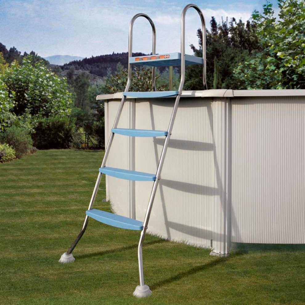 Gre Poolleiter für Aufstellpools, Edelstahl, 2x4 Stufen