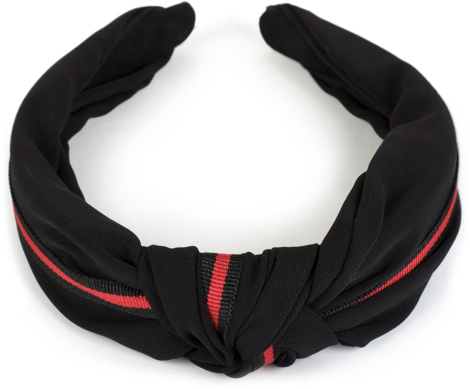 styleBREAKER Haarband, 1-tlg., Haarreif mit Band in Rot-Schwarz