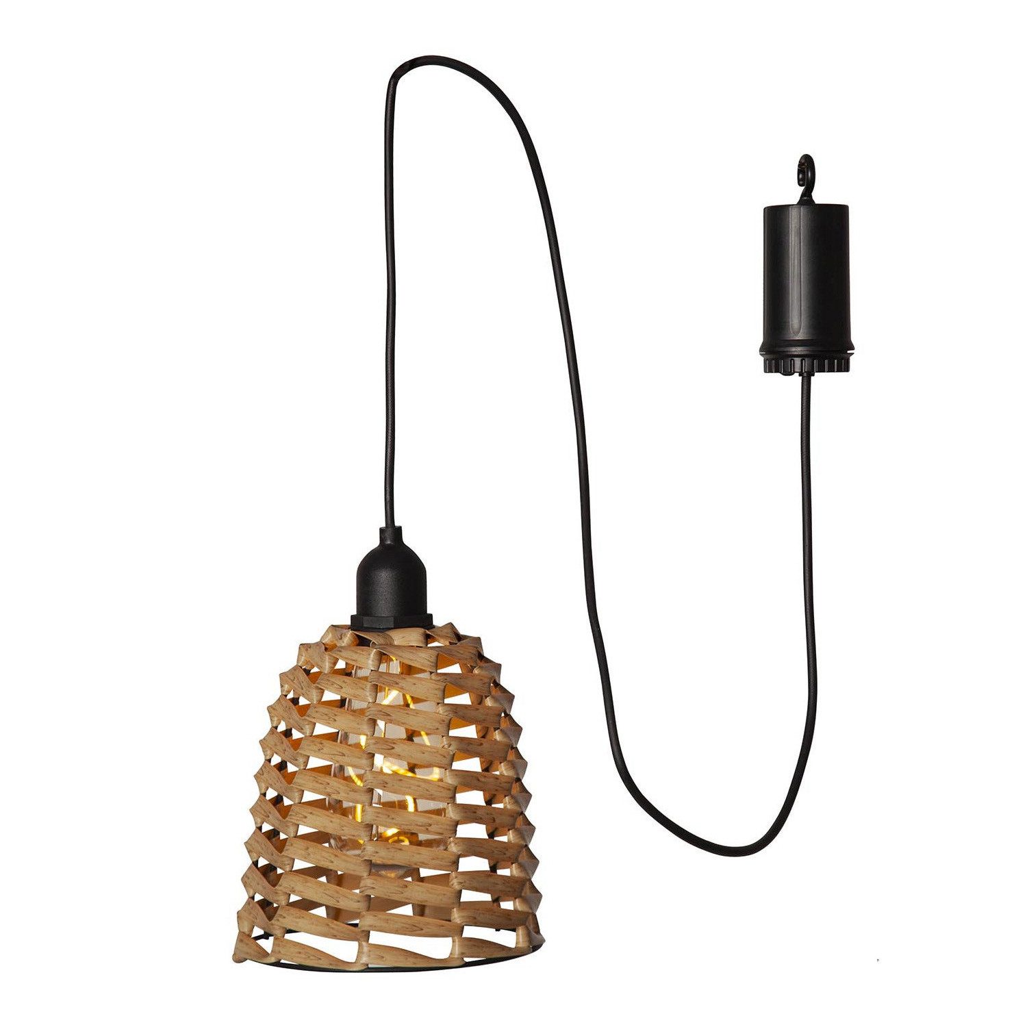 MARELIDA Hängeleuchte LED Lampenschirm in Rattan-Optik outdoor für Terrasse Balkon 15cm, LED Classic, warmweiß (2100K bis 3000K)