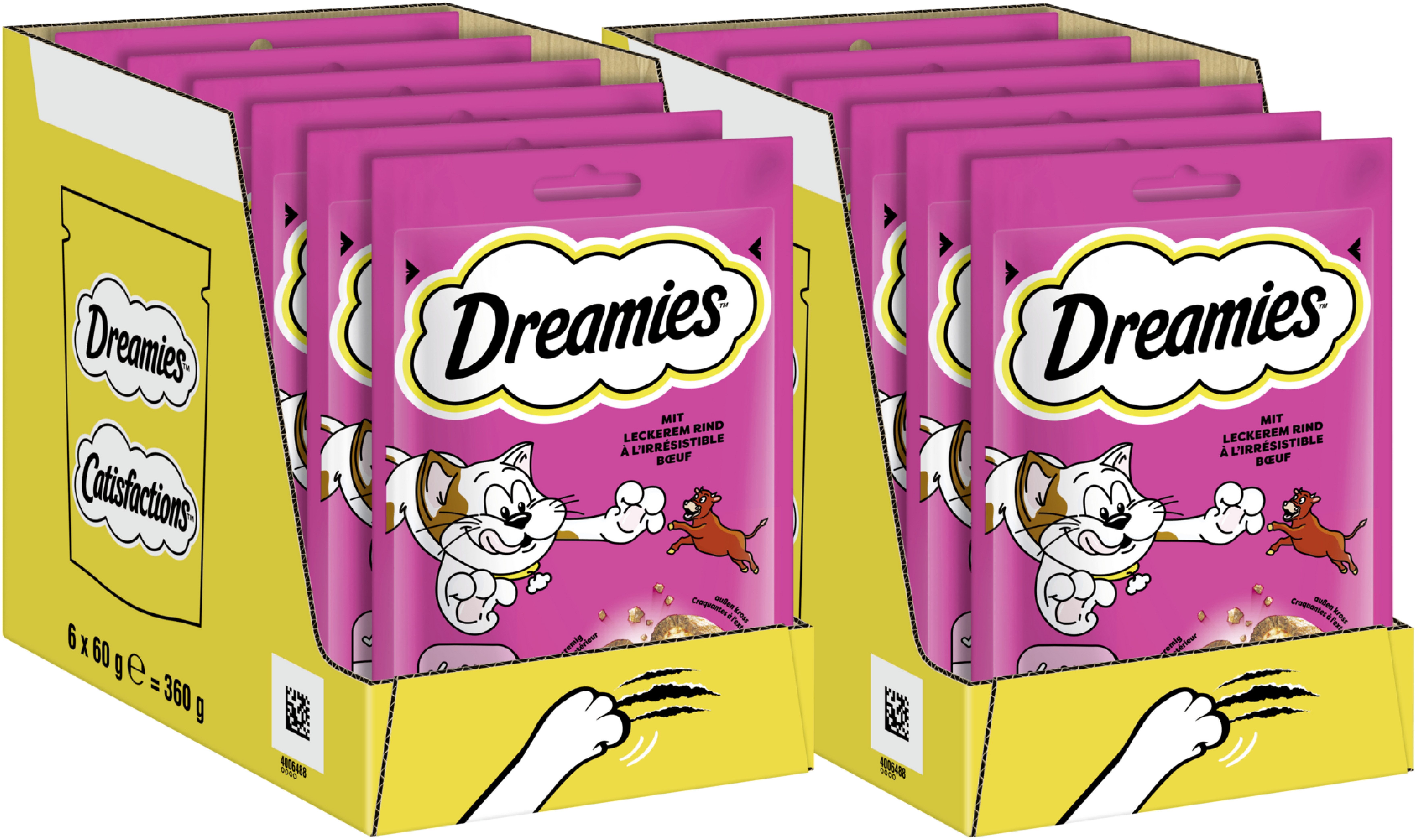 Dreamies DREAMIES™ Rind 12 x 60g, Snack für: Katze
