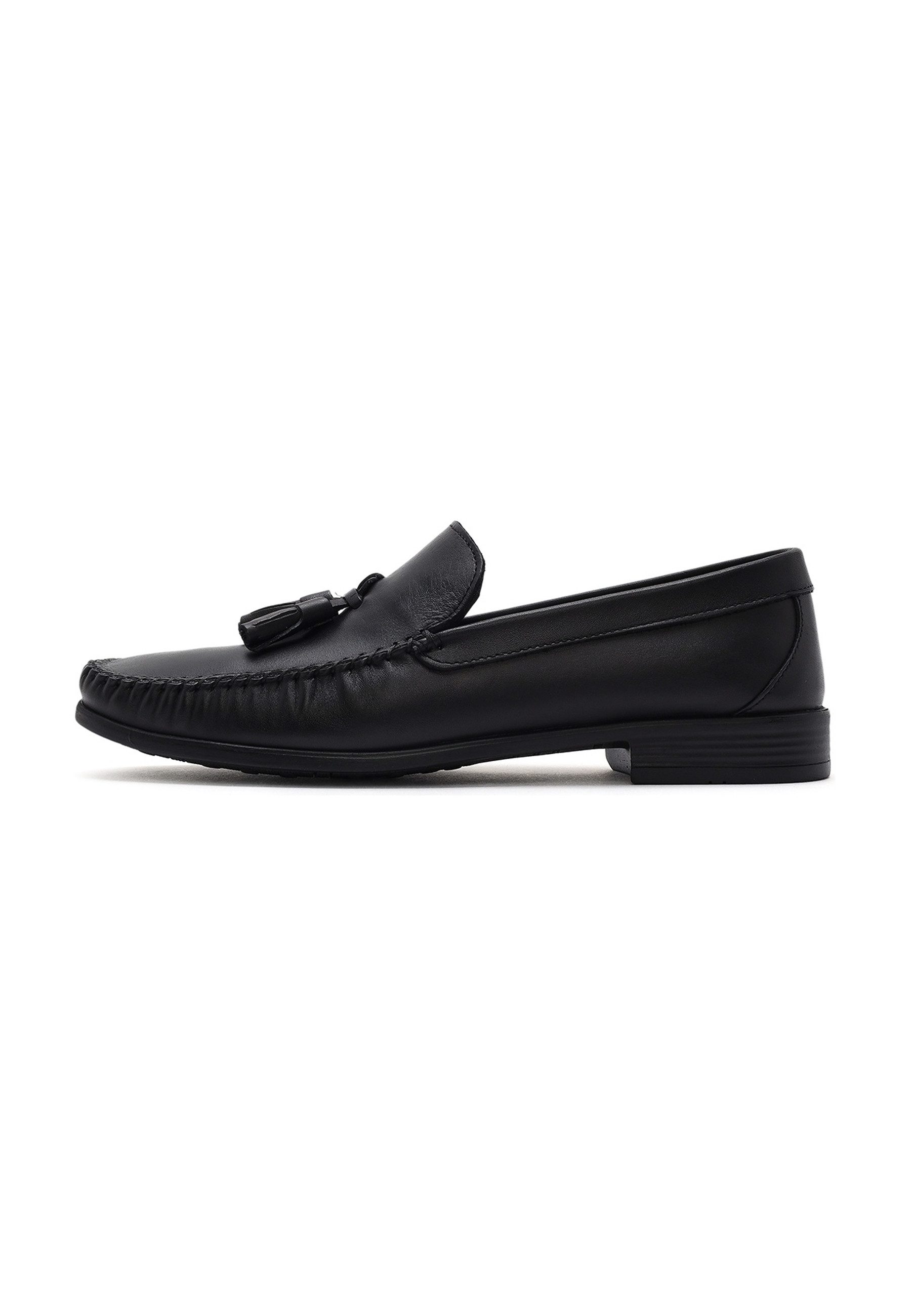 Derimod Lässige Loafer aus Leder Loafer Echtes Leder, Schlupf-Design, Quastenverzierung, Gummi-Laufsohle
