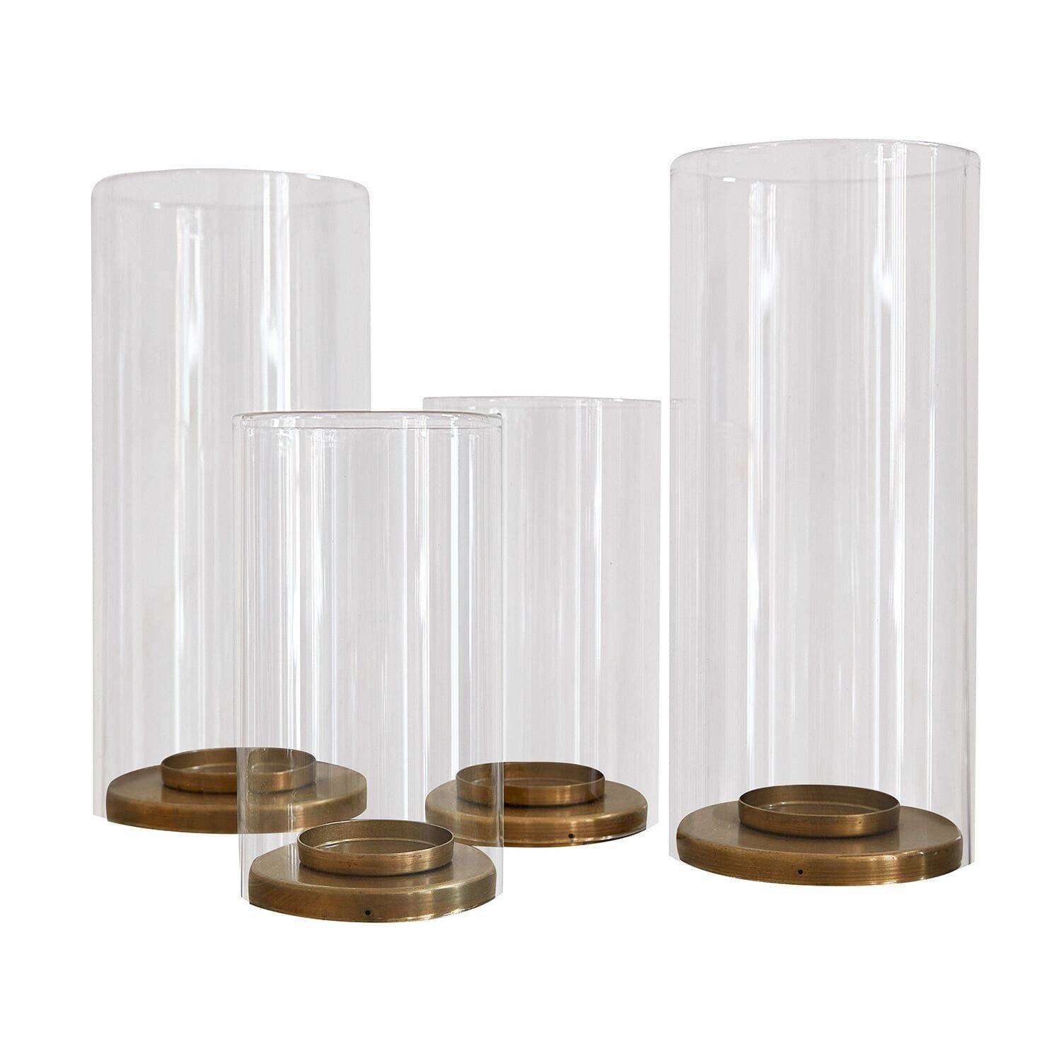 Mirabeau Windlicht Windlicht 4er Set Kriven messing/klar (4er Set, 4er Set)